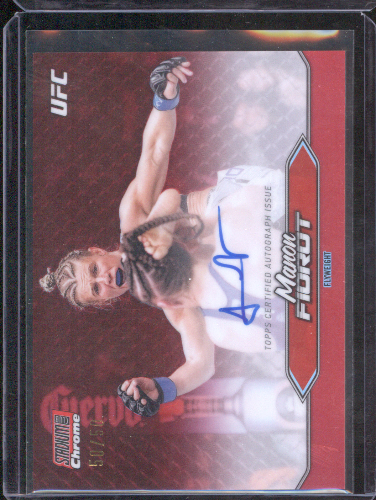 Manon Fiorot 2025 UFC Topps Stadium Club CAS-MFT Chrome Autographs Red /50