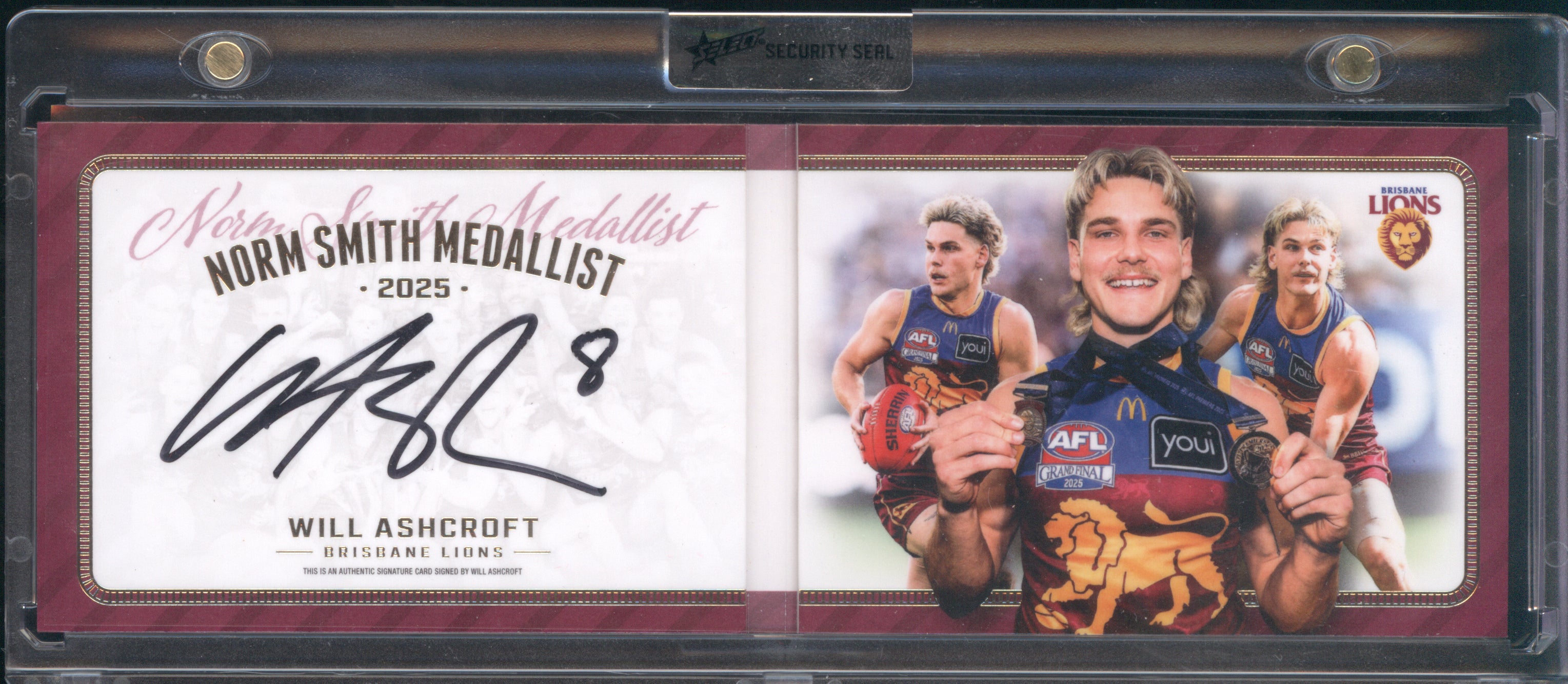 Will Ashcroft 2025 AFL Select Footy Stars Norm Smith Medallist Signature NPSG2 127/220