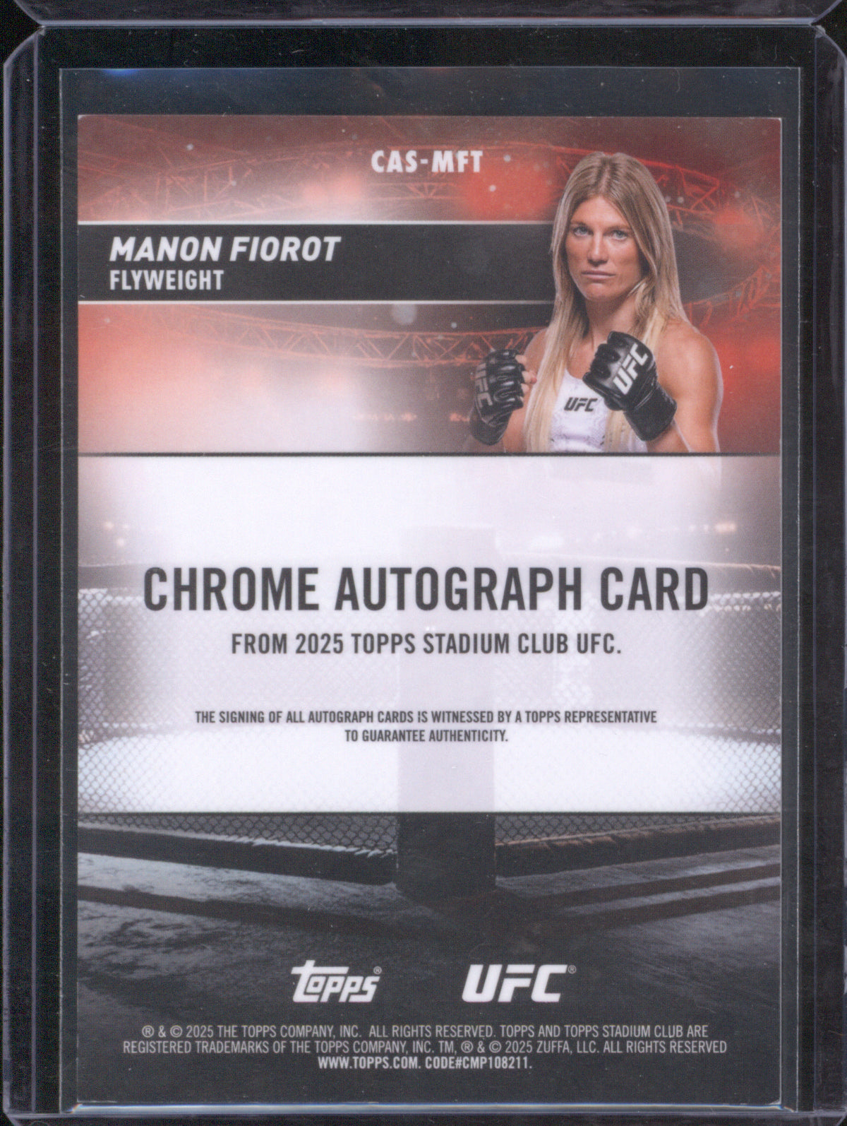 Manon Fiorot 2025 UFC Topps Stadium Club CAS-MFT Chrome Autographs Red /50