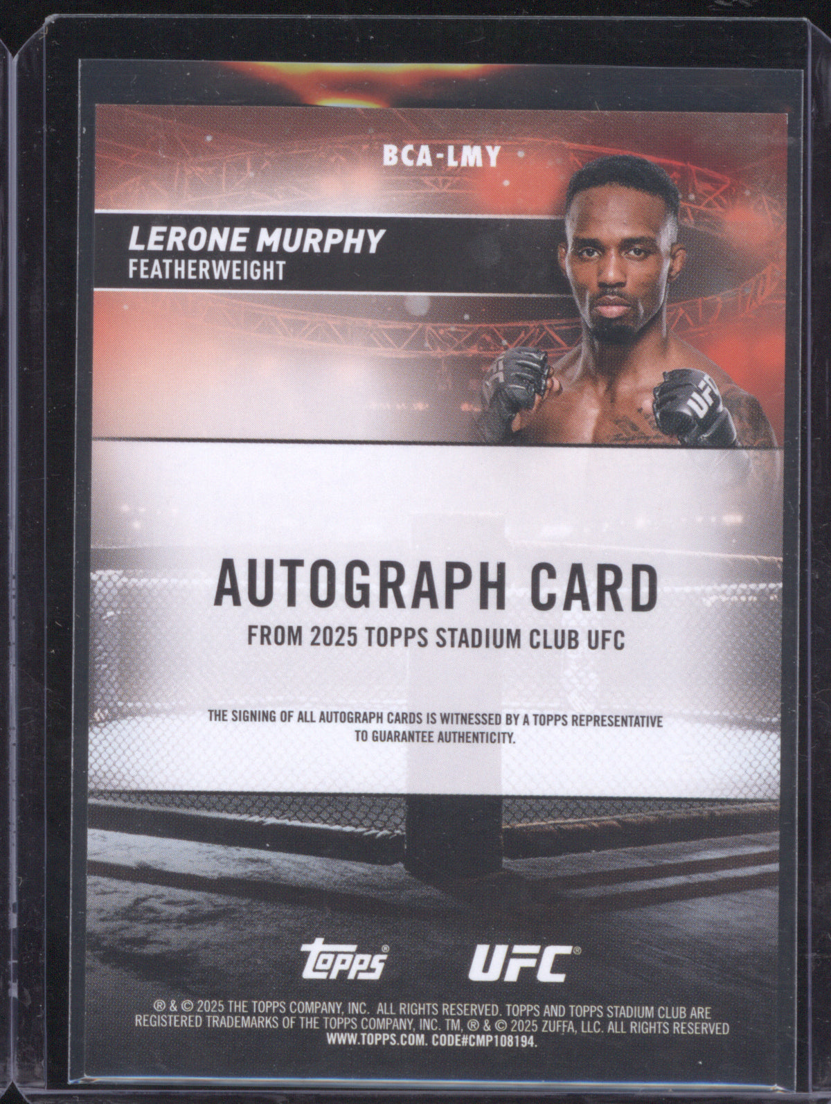 Lerone Murphy 2025 UFC Topps Stadium Club BCA-LMY Base Autographs