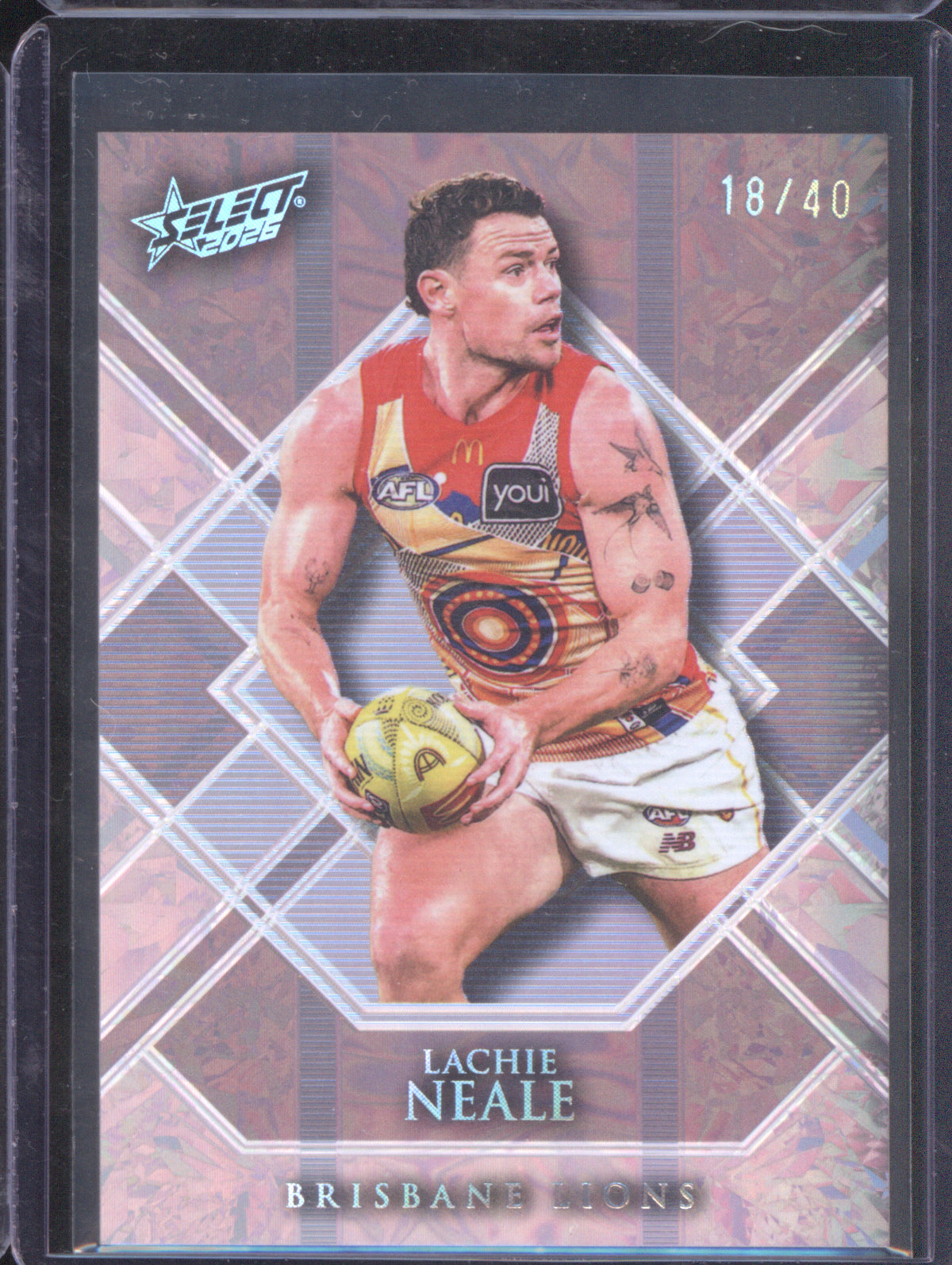 Lachie Neale 2026 AFL Select Footy Stars Hobby #SB5 Silver Blend Refractor Brisbane 18/40