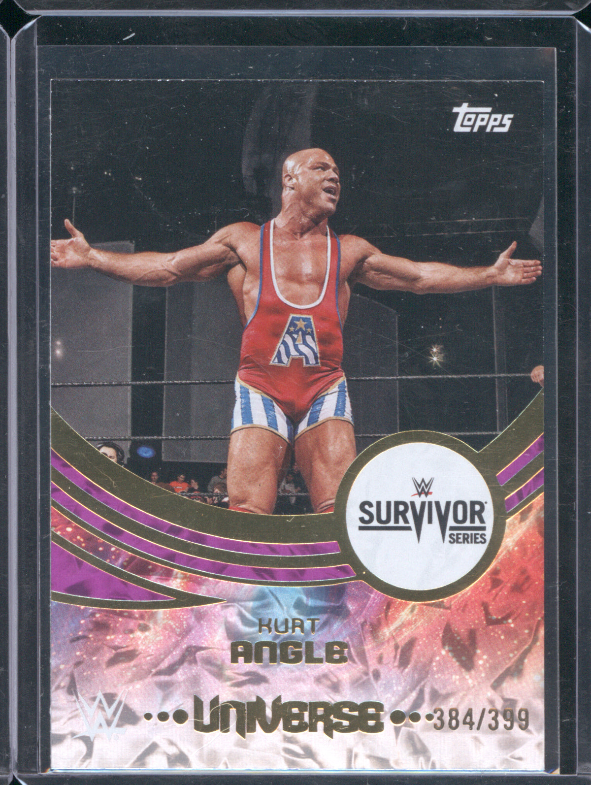 Kurt Angle 2025 Topps WWE Universe #292 Purple Glass /399