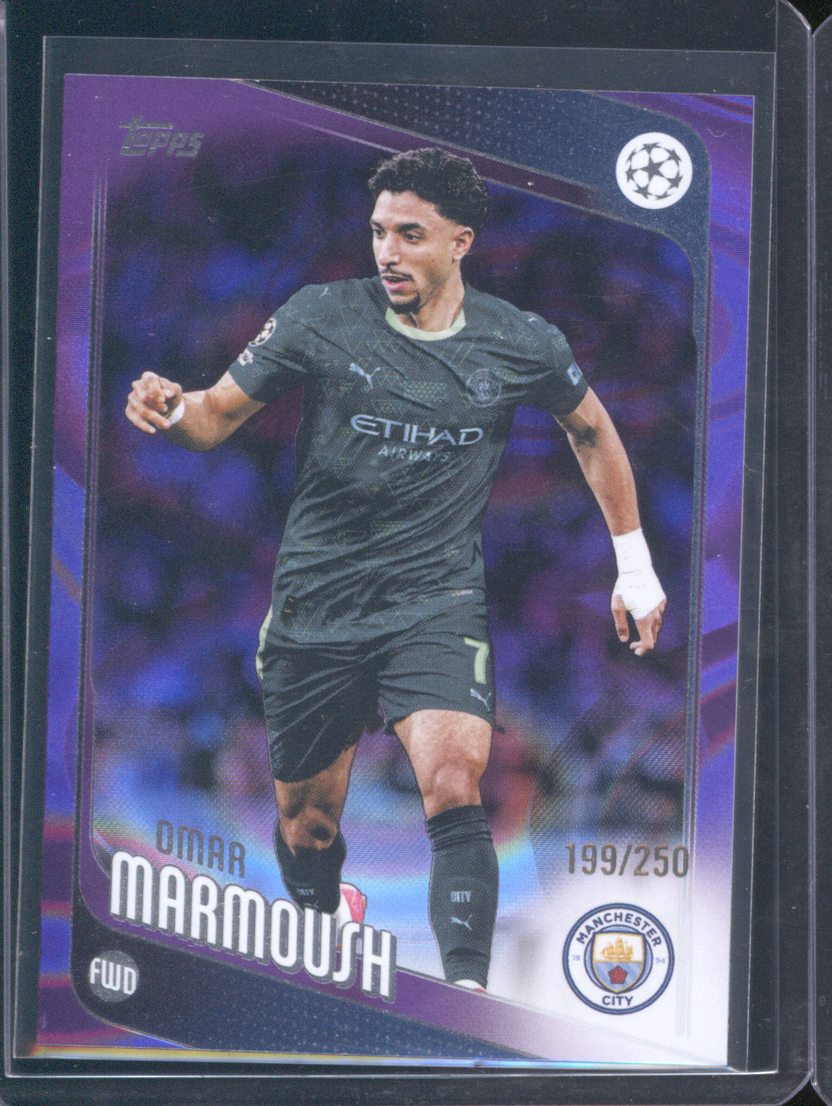 Omar Marmoush 2025 Topps UEFA Club Competitions #80 Purple Raindrops /250