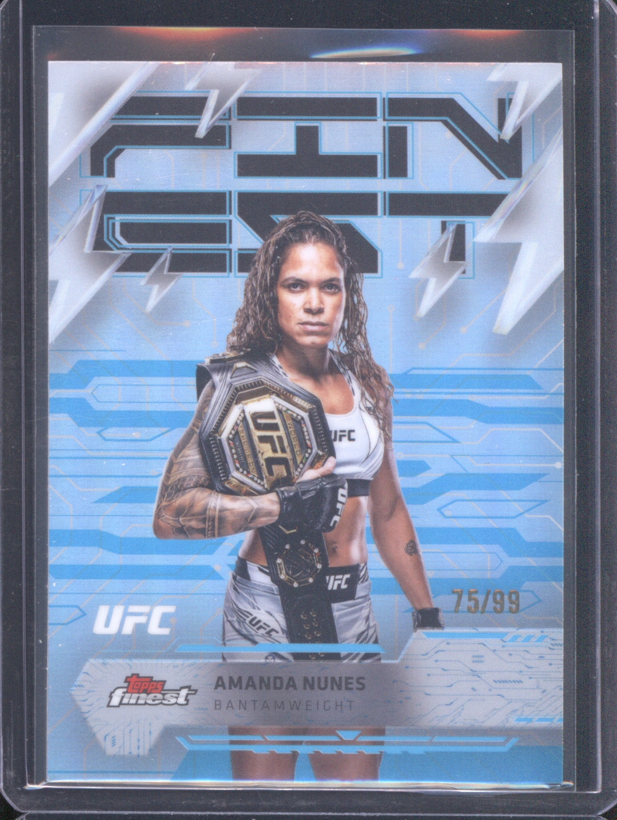 Amanda Nunes 2025 Topps UFC Finest 252 Finest Blue Refractor /99