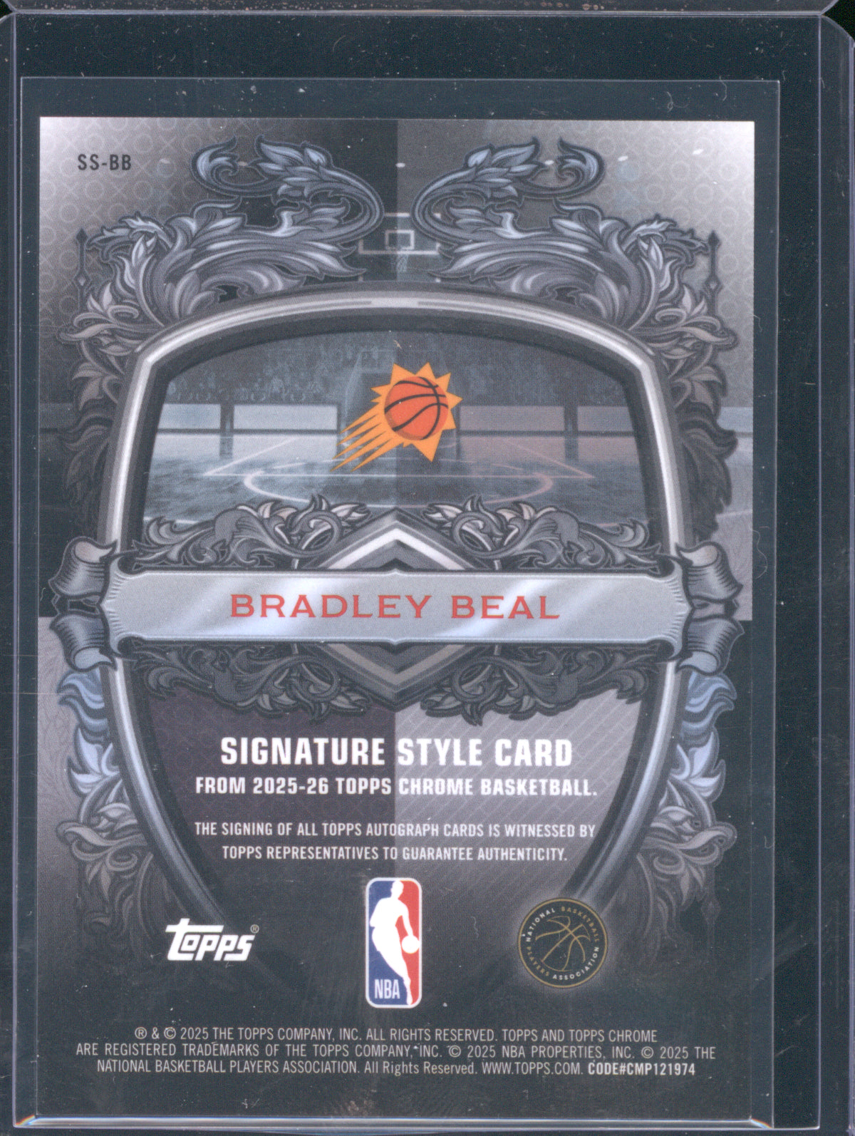 2025 Topps Chrome SS-BB Signature Style Auto Gold Bradley Beal 26/50