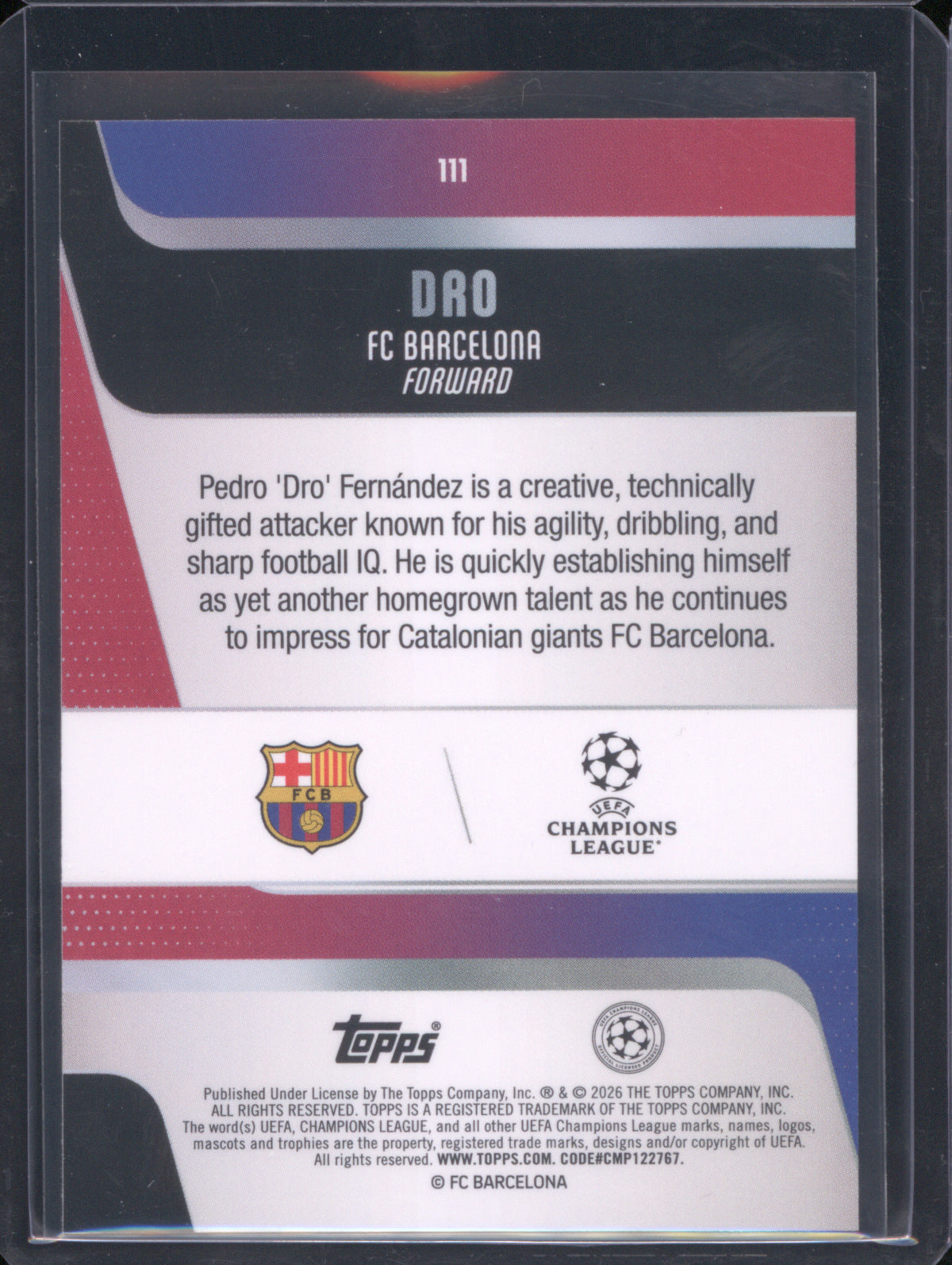 Dro Fernández 2025 Topps UEFA Club Competitions #111 Raindrops RC