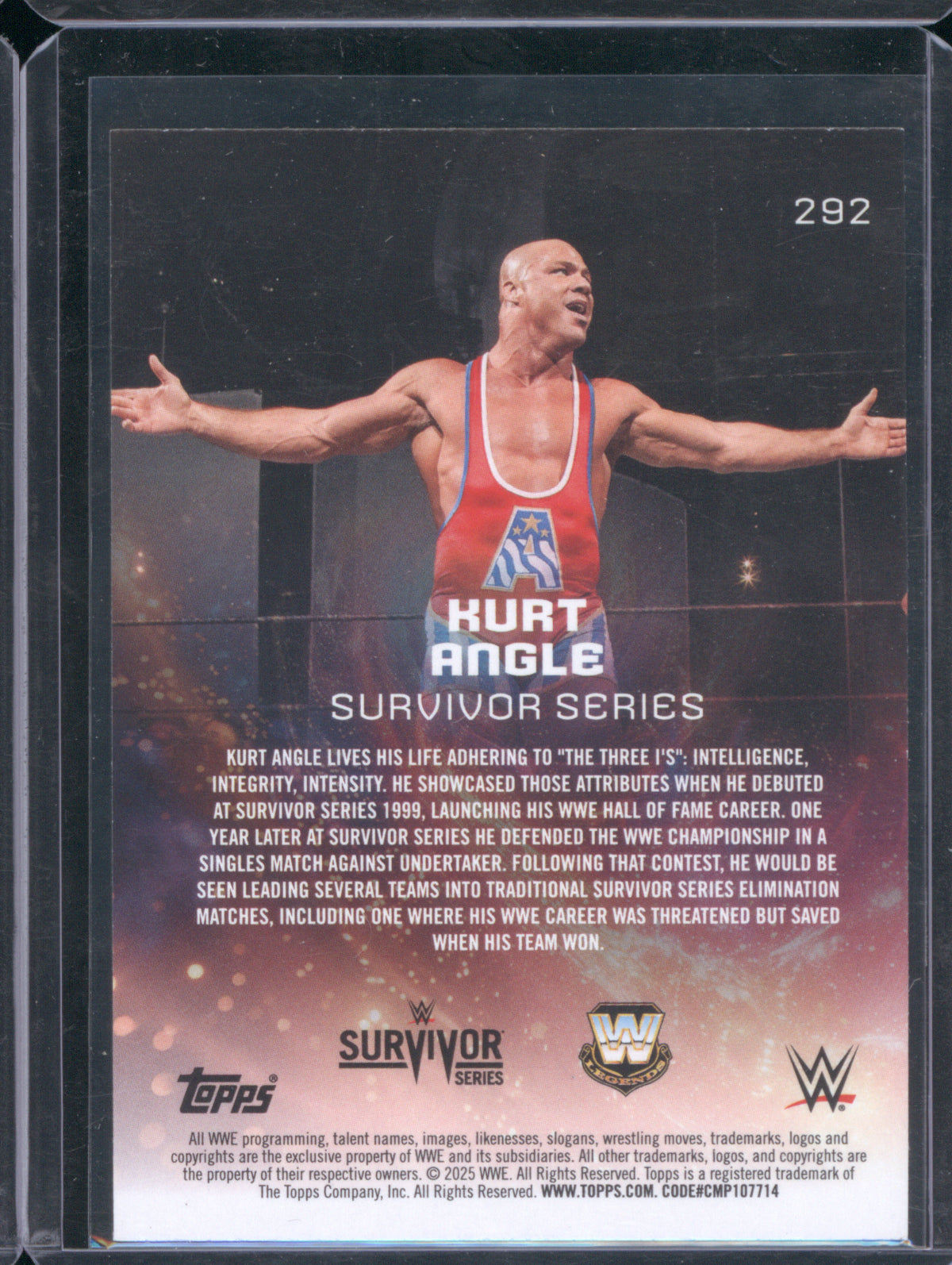 Kurt Angle 2025 Topps WWE Universe #292 Purple Glass /399