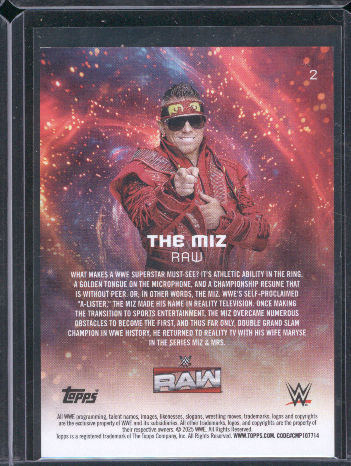 The Miz 2025 Topps WWE Universe #2 Purple Glass /399