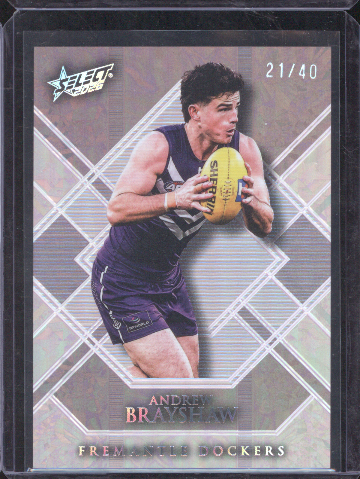Andrew Brayshaw 2026 AFL Select Footy Stars Hobby Silver Blend Refractor Fremantle 21/40