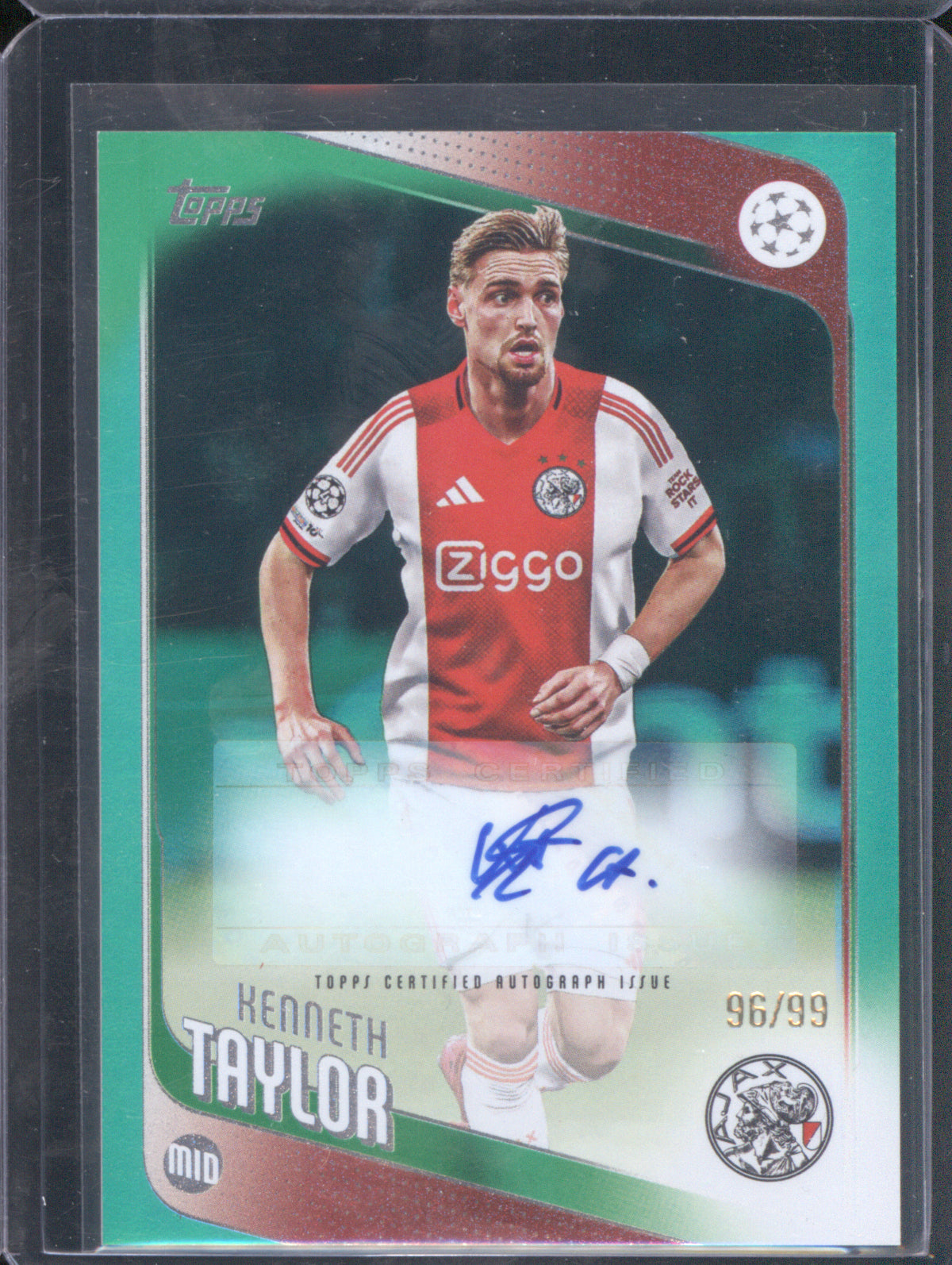 Kenneth Taylor 2025 Topps UEFA Club Competitions #BA-KT Green Foil Auto /99