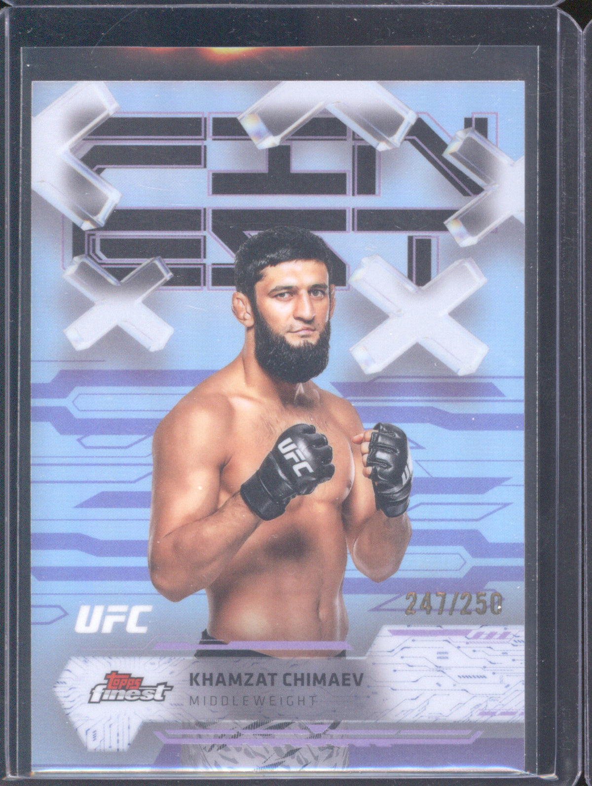 Khamzat Chimaev 2025 Topps Finest UFC #24 Refractors Purple /250