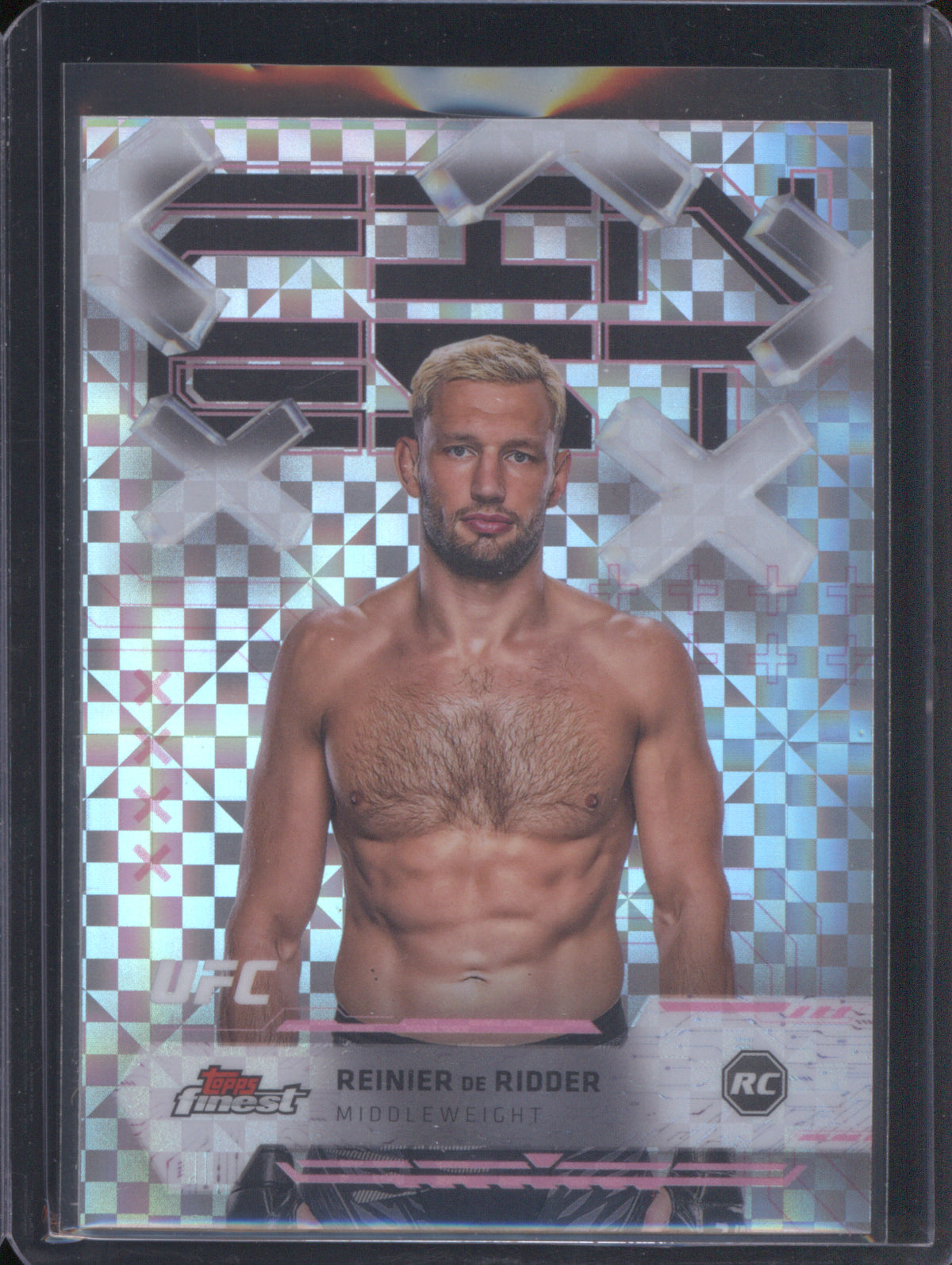 Reinier de Ridder 2025 Topps Topps Finest UFC #13 Refractors Checkerboard RC