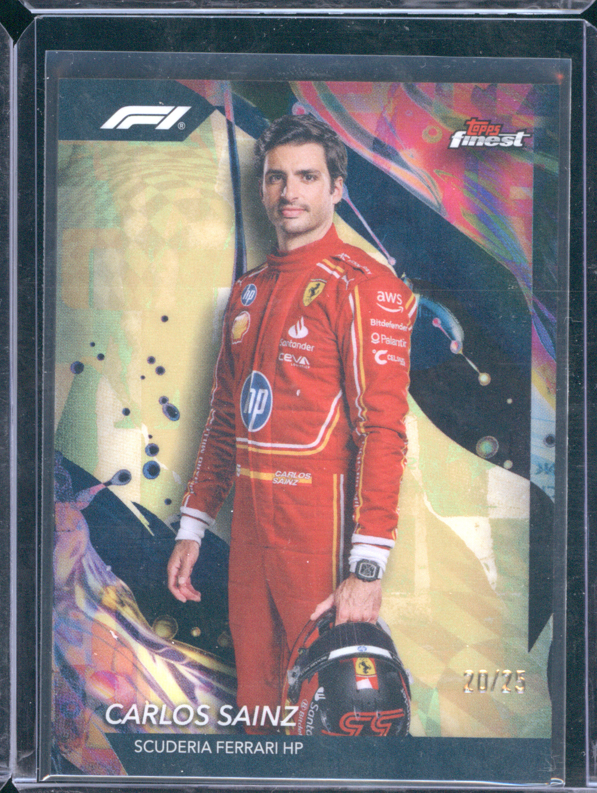 Carlos Sainz 2024 Topps Finest Formula 1 #104 Black Refractors /25