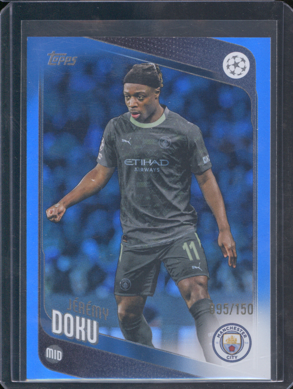 Jeremy Doku 2025 Topps UEFA Club Competitions #47 Blue Foil /150