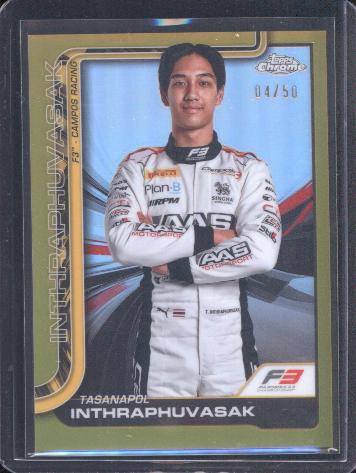 Tasanapol Inthraphuvasak 2025 Topps Chrome Formula 1 53 Gold Refractor /50