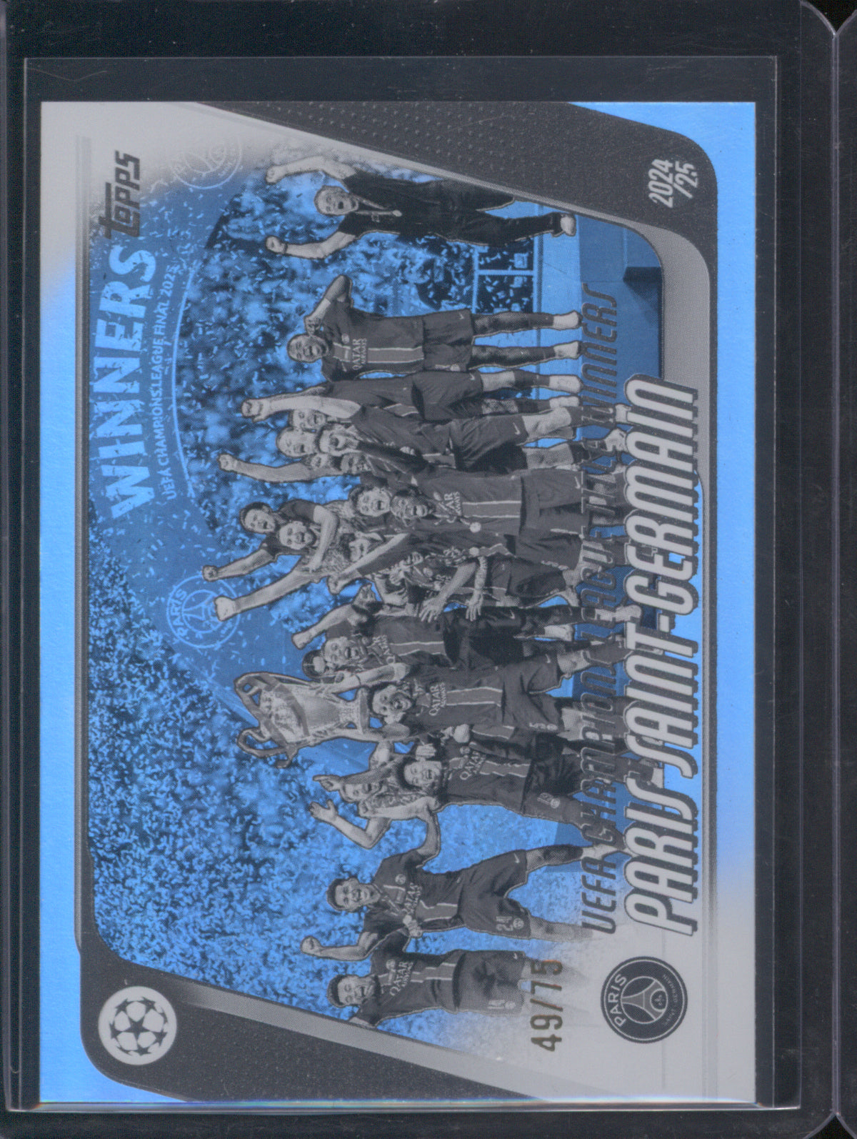Paris Saint Germain 2025 Topps UEFA Club Competitions #166 Black and White Foil /75