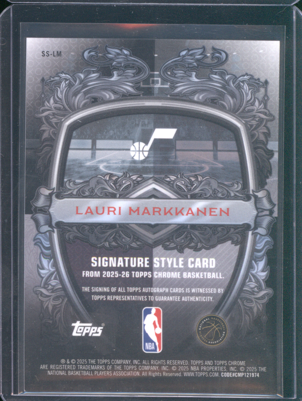 Topps Chrome 2025-26 Signature Style Lauri Markkanen Blue Refractor 37/150