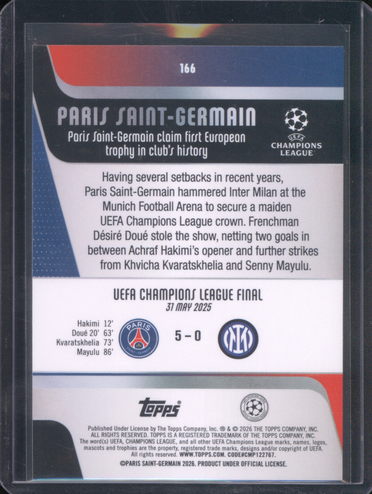 Paris Saint Germain 2025 Topps UEFA Club Competitions #166 Purple Foil /250