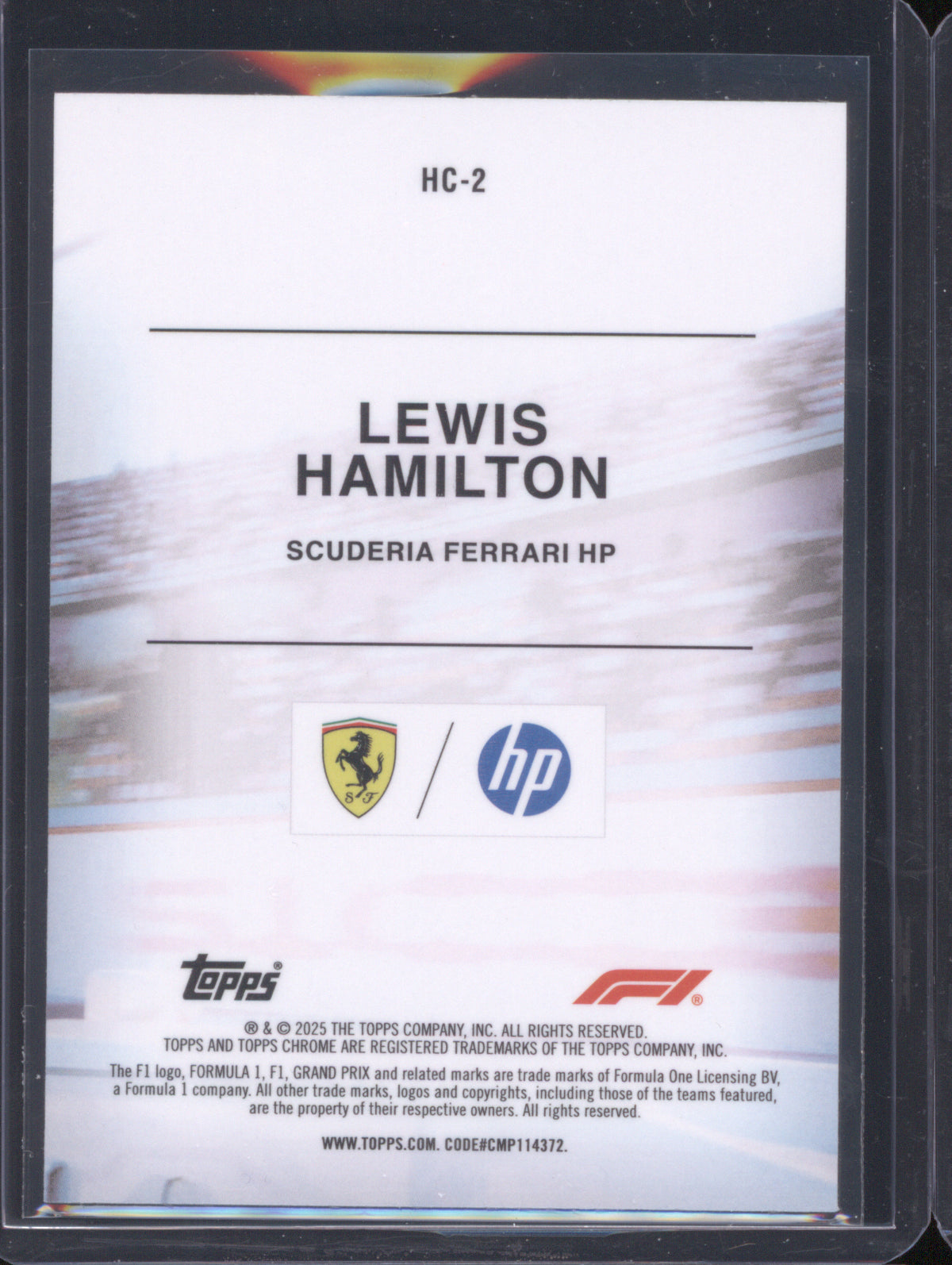 Lewis Hamilton 2025 Topps Chrome Formula 1 #HC-2 Helmet Collection