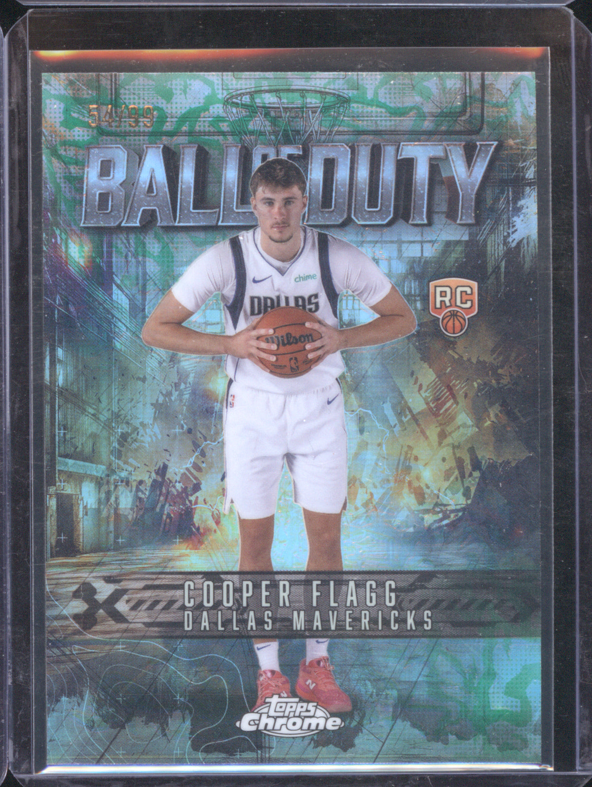 Cooper Flagg 2025 Topps Chrome BD-21 Ball Of Duty RC /99