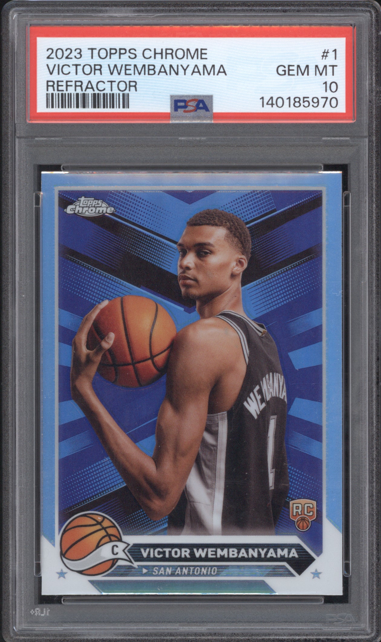 Victor Wembanyama 2023 Topps Chrome 1 Refractor RC PSA 10 ASR