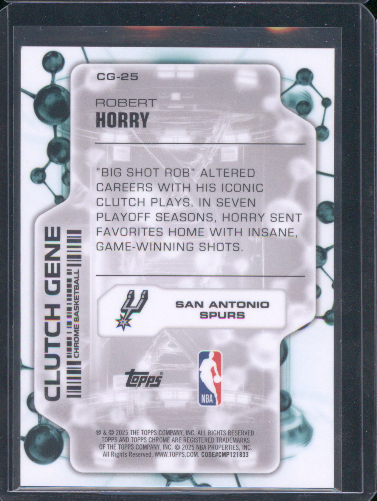 2025 Topps Chrome CG-25 Robert Horry Clutch Gene Orange Refractor /25