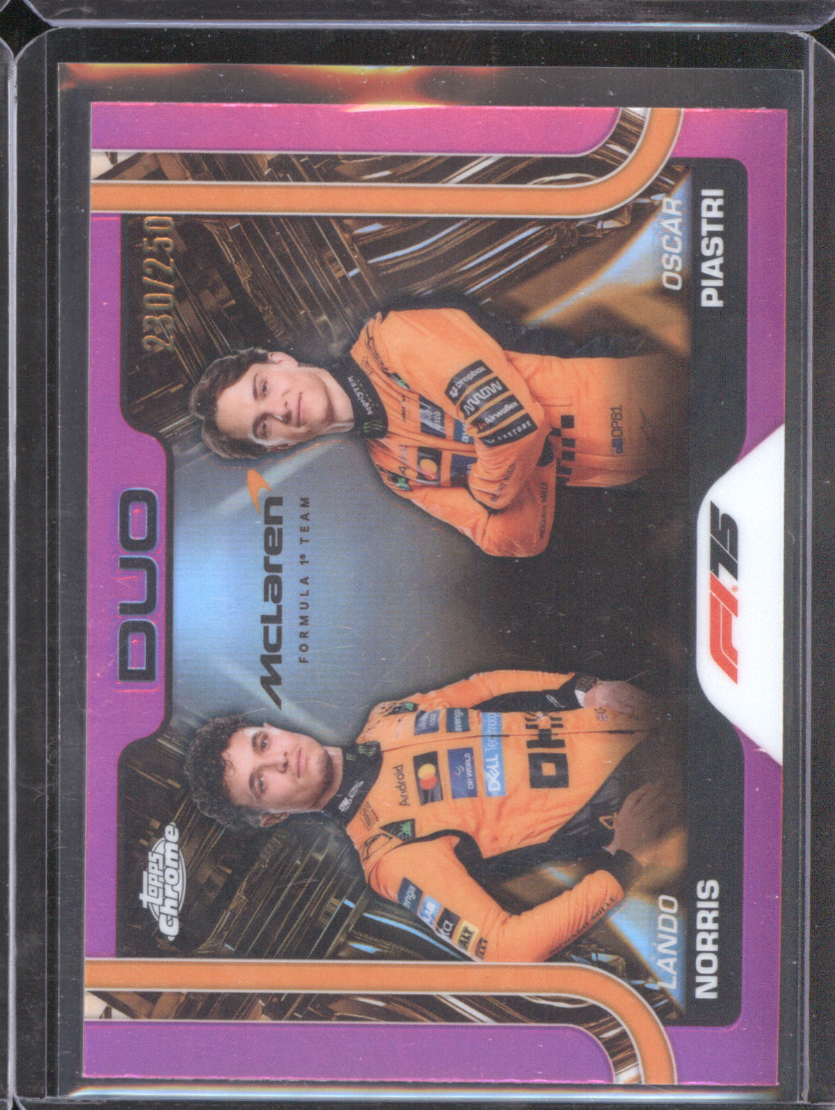 Lando Norris & Oscar Piastri (F1 Duo Cards) 2025 Topps Formula 1 Pink Refractor /250