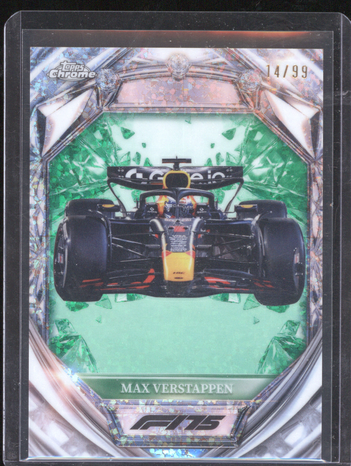 Max Verstappen 2025 Topps Chrome Formula 1 #D75-21 Green Diamond 75th Anniversary /99