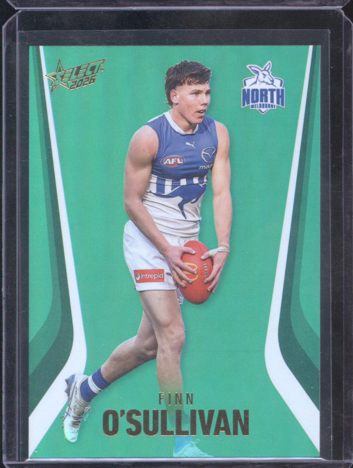 Finn O'Sullivan 2026 AFL Select Footy Stars Hobby Base Green Foil G114 North Melbourne 22/60