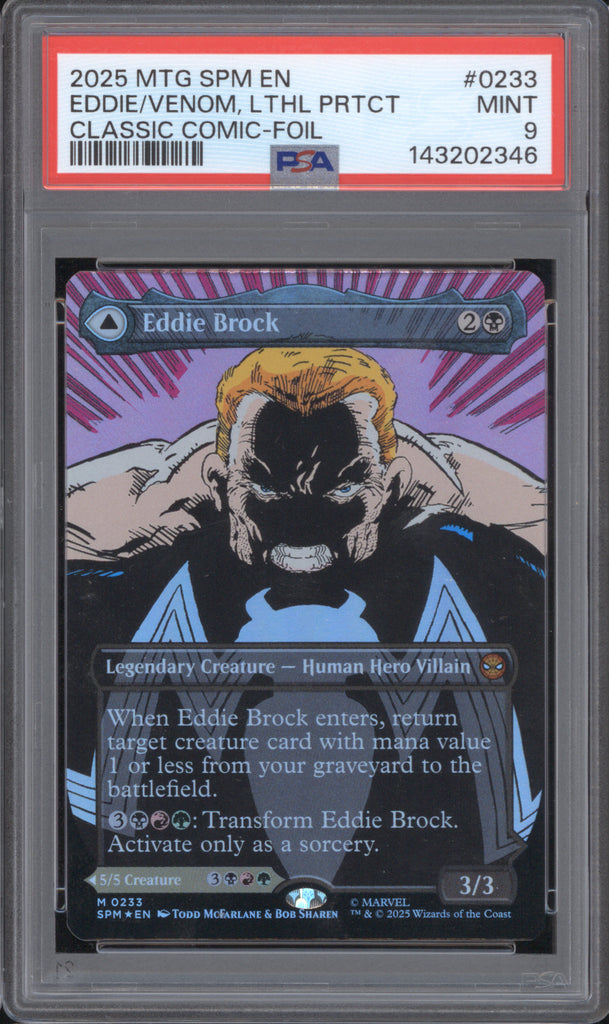 Eddie Brock 2025 MTG Marvel's Spider-Man 0233 Classic Comic Foil PSA 9