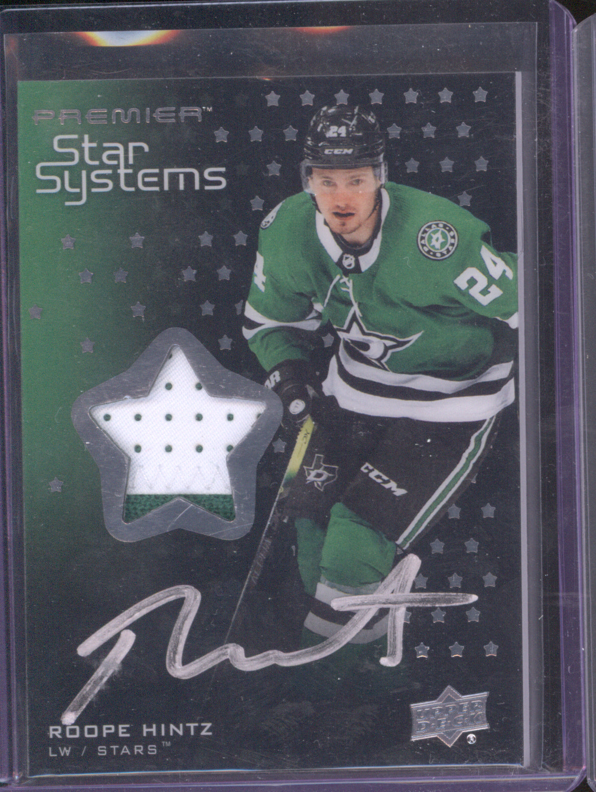 Roope Hintz 2021 Upper Deck Premier #SS-RH Premier Star Systems Patch Auto /49/49