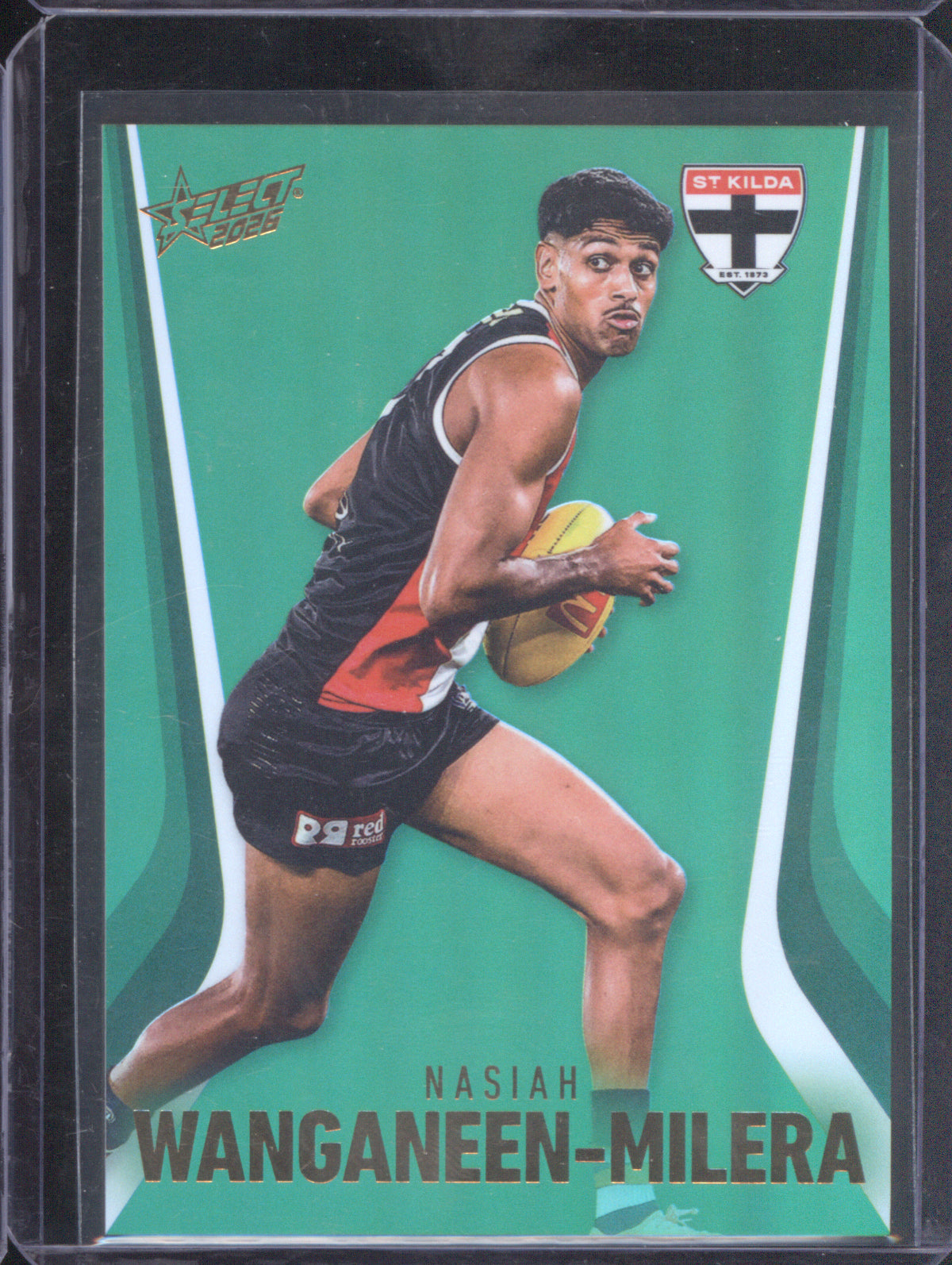Nasiah Wanganeen-Milera 2026 AFL Select Footy Stars Hobby Base Green Foil G148 St Kilda 28/60
