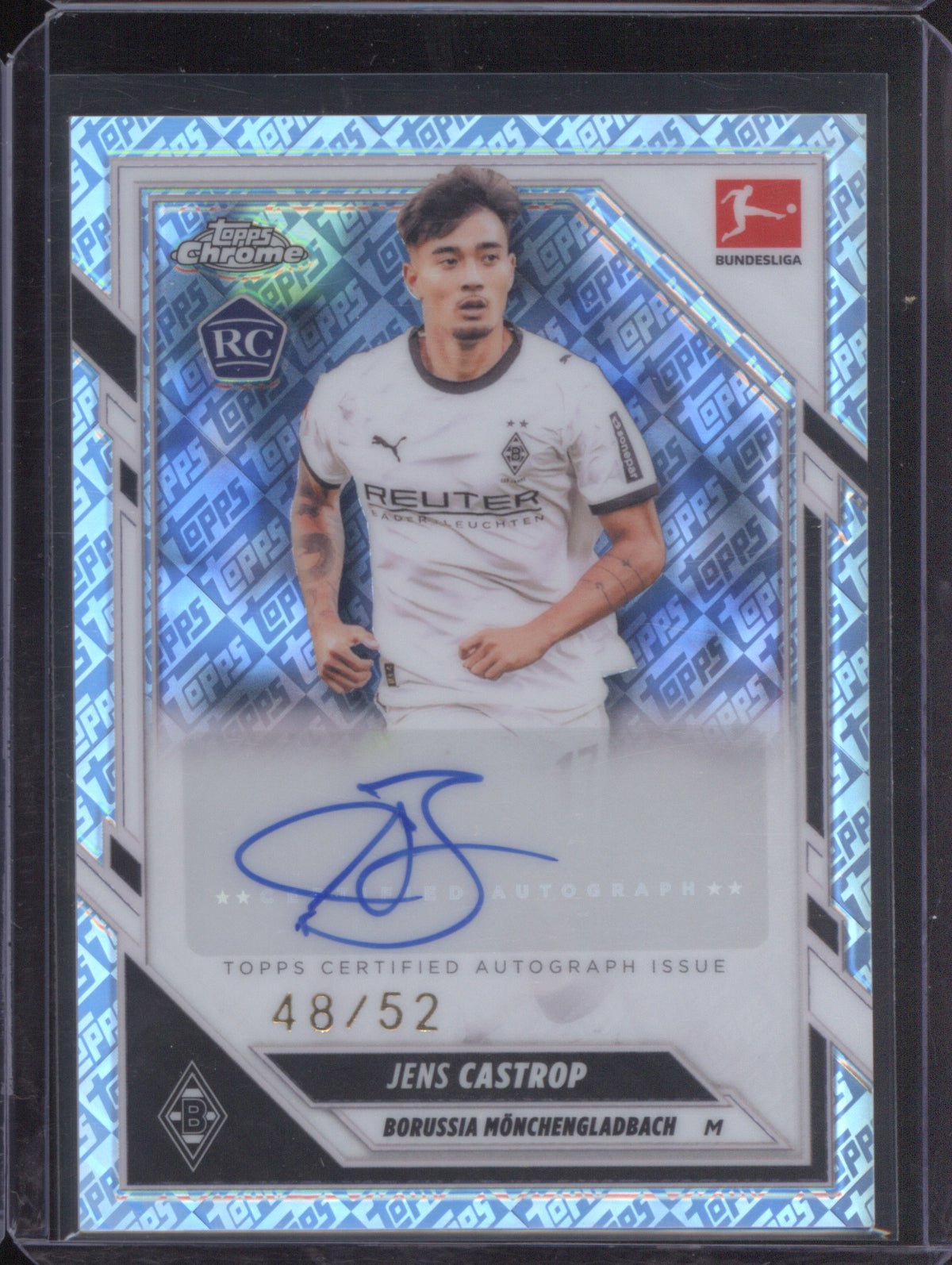 2025-26 Topps Chrome Bundesliga BA-JC Jens Castrop Toppsfractor Auto 48/52 RC
