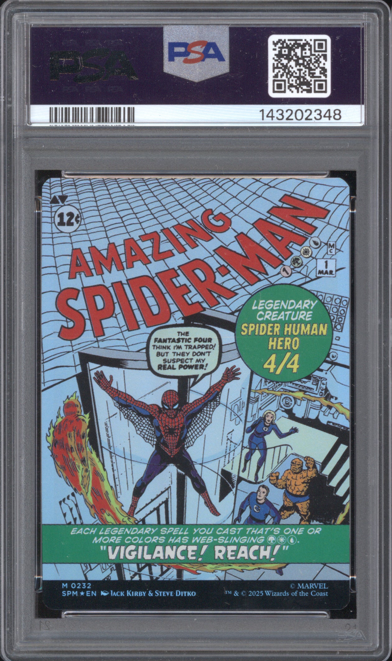 Peter Parker 2025 MTG Marvel's Spider-Man 0232 Classic Comic Foil PSA 9