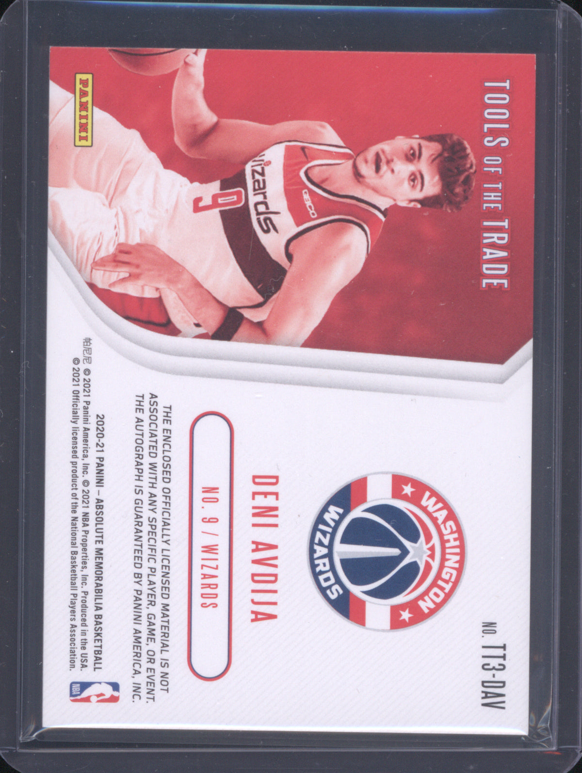 Deni Avdija 2020-21 Panini Absolute Tools of the Trade TT3-DAV Auto RC /199