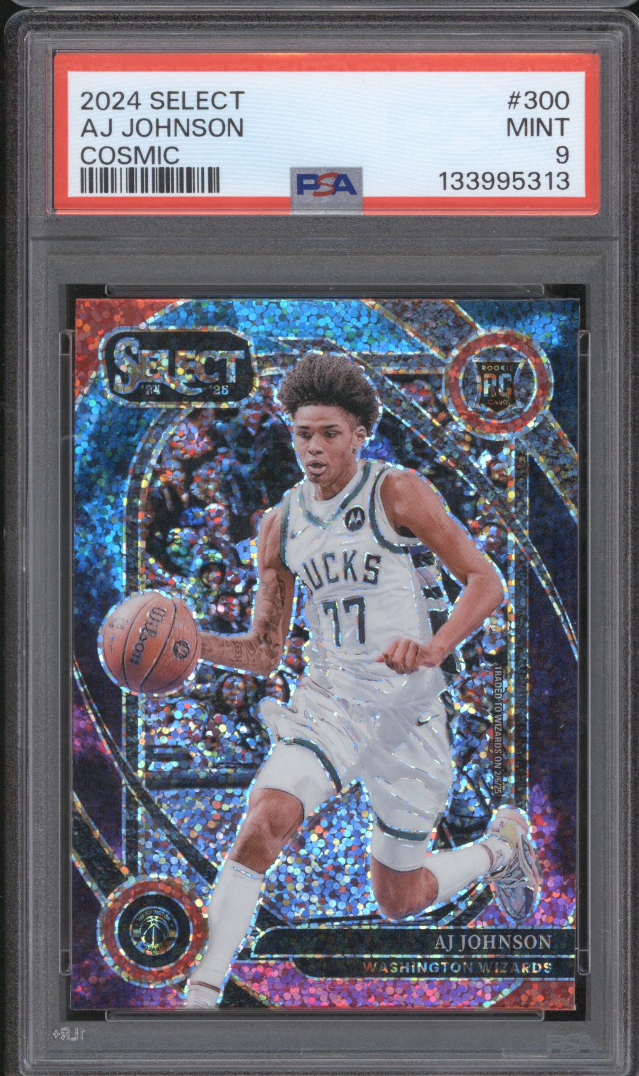AJ Johnson 2024 Panini Select #300 PSA 9 Cosmic Prizm