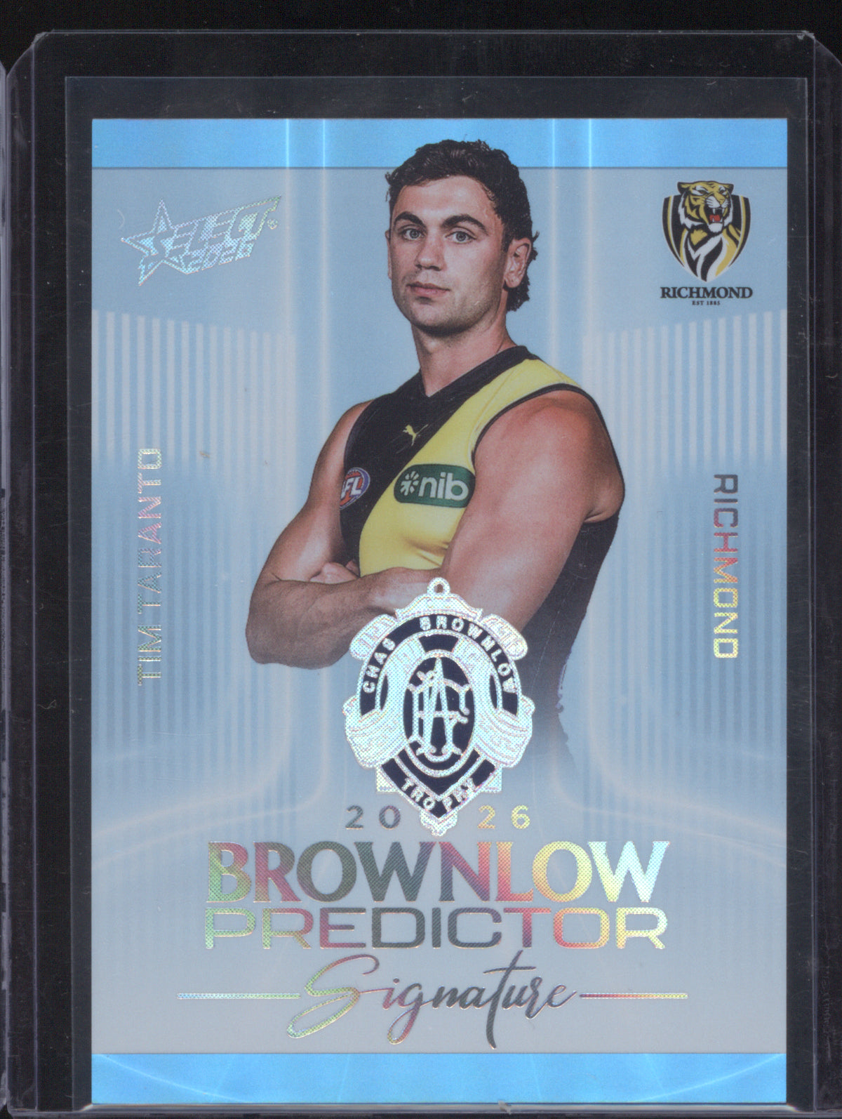 Jumper Number Tim Taranto 2026 AFL Select Footy Stars Hobby Brownlow Predictor Platinum Signature BPSP27 Richmond 14/60
