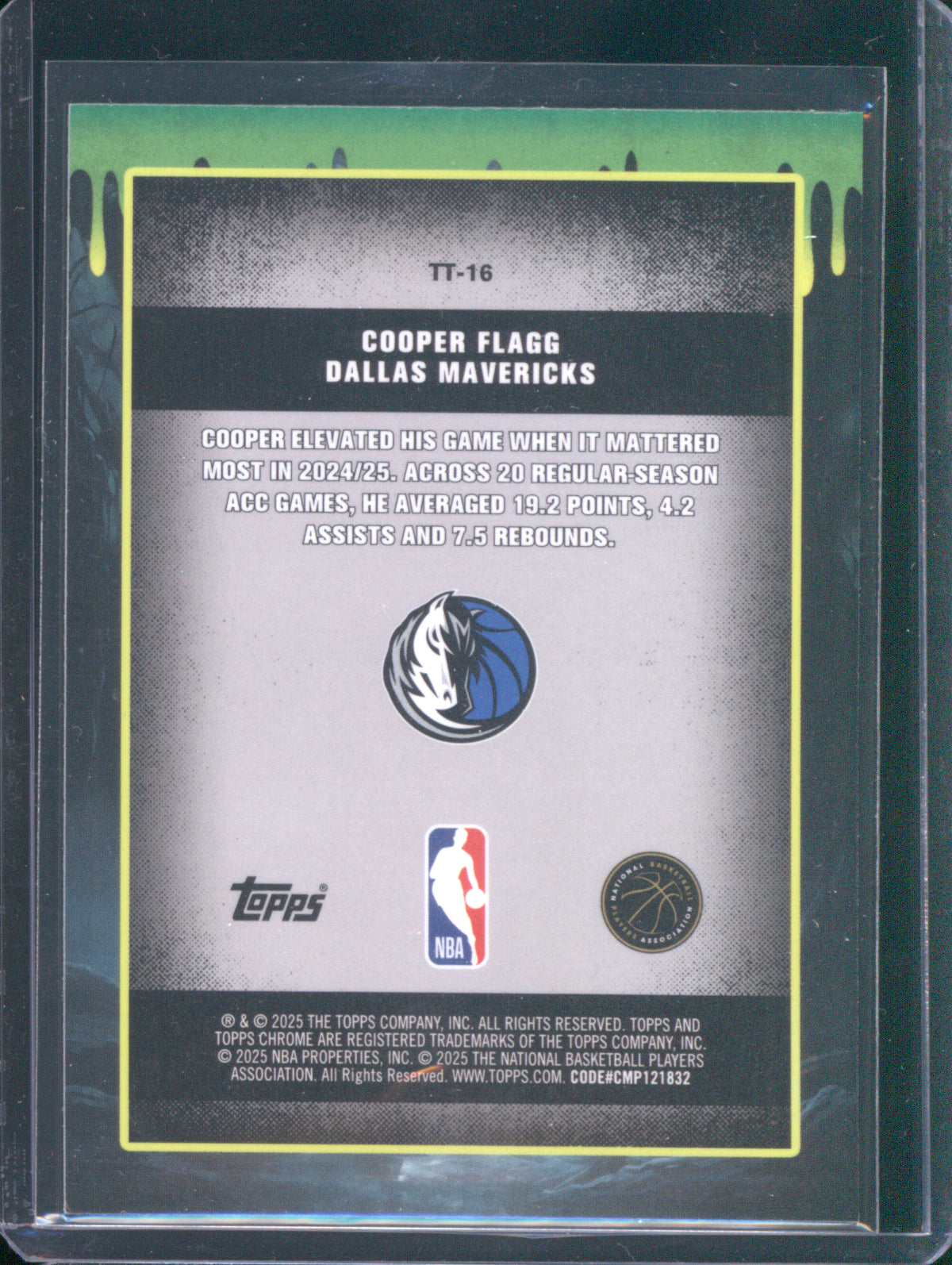 2025 Topps Chrome TT-16 Cooper Flagg Tall Tales RC