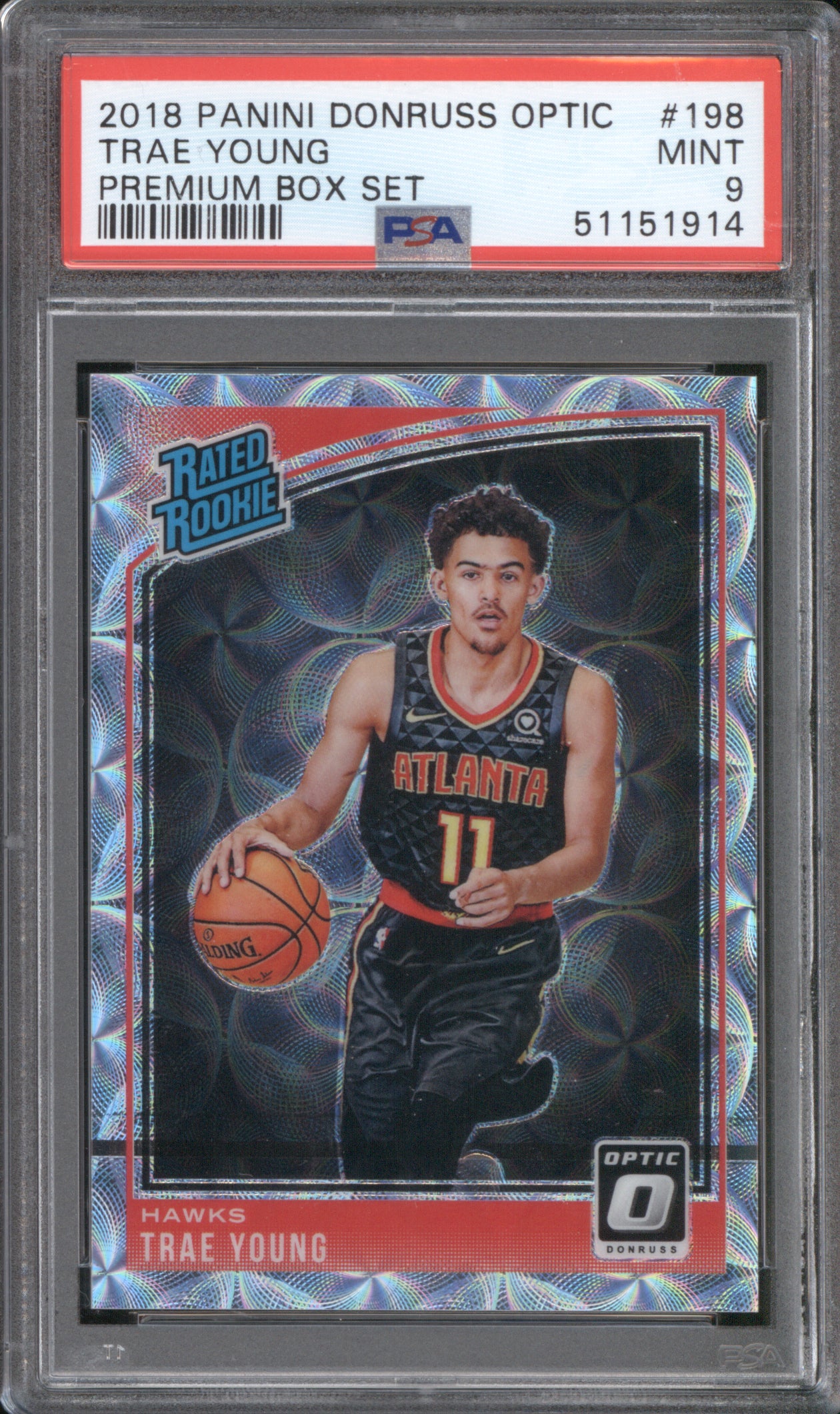 Trae Young 2018 Panini Donruss Optic #198 Rated Rookie PSA 9 Premium Box Set