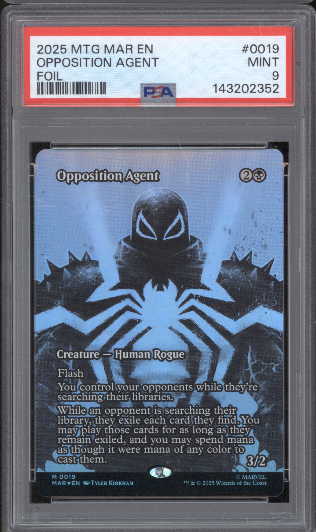 Opposition Agent 2025 MTG Marvel Universe 0019 Foil PSA 9