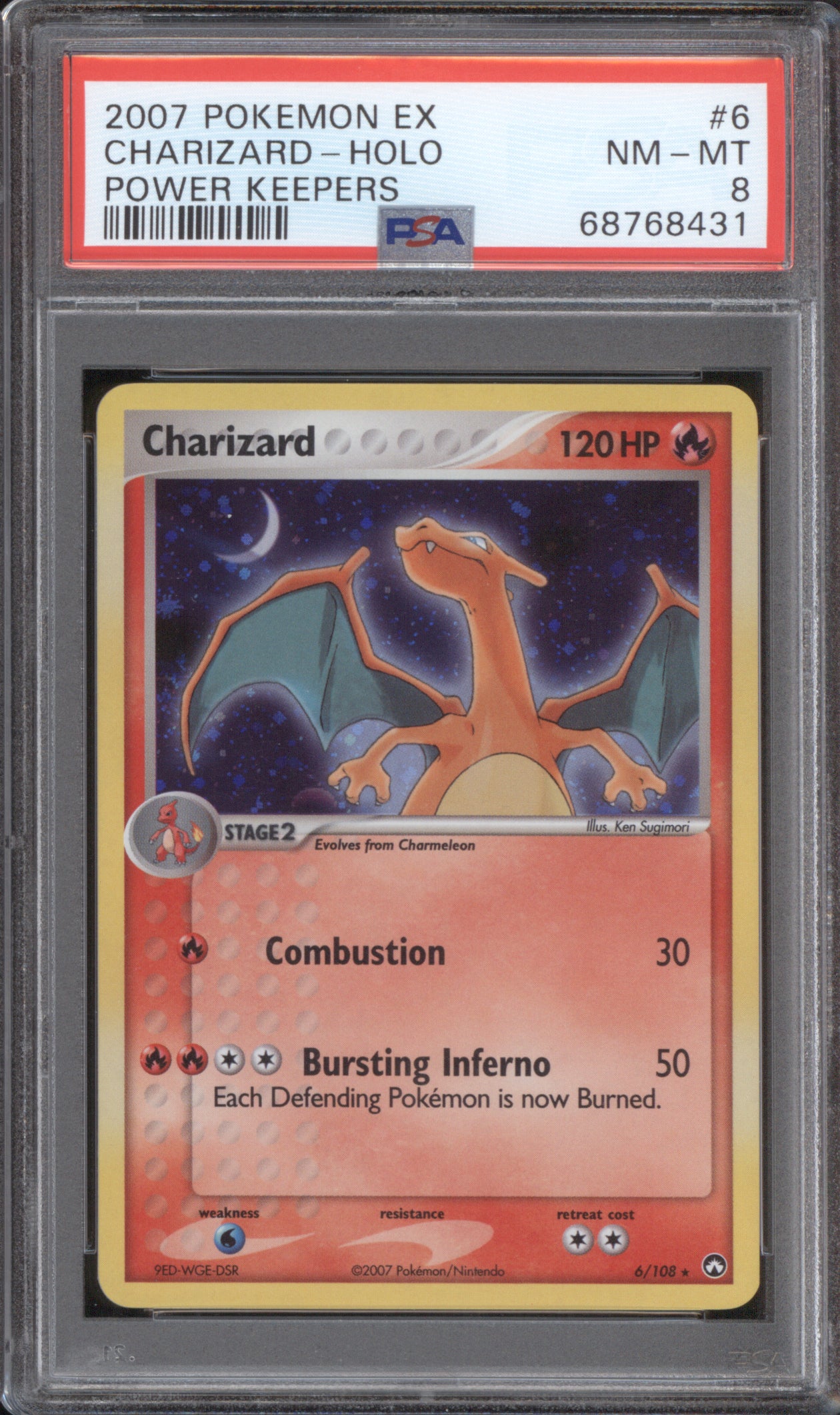 Charizard 2007 Pokemon Power Keepers 6/108 Holo PSA 8