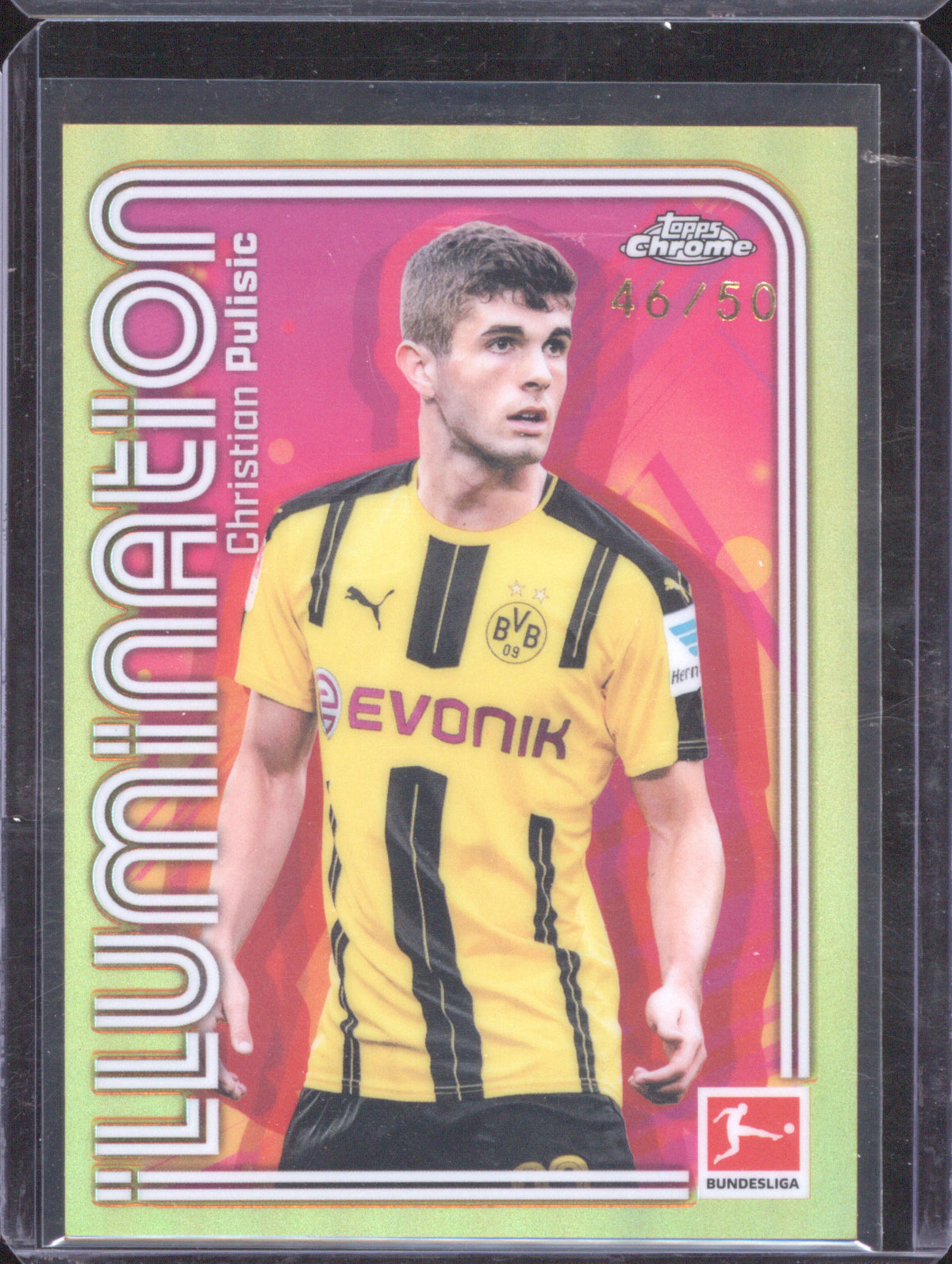 2025-26 Topps Chrome Bundesliga ILU-1 Illumination Christian Pulisic Gold 46/50
