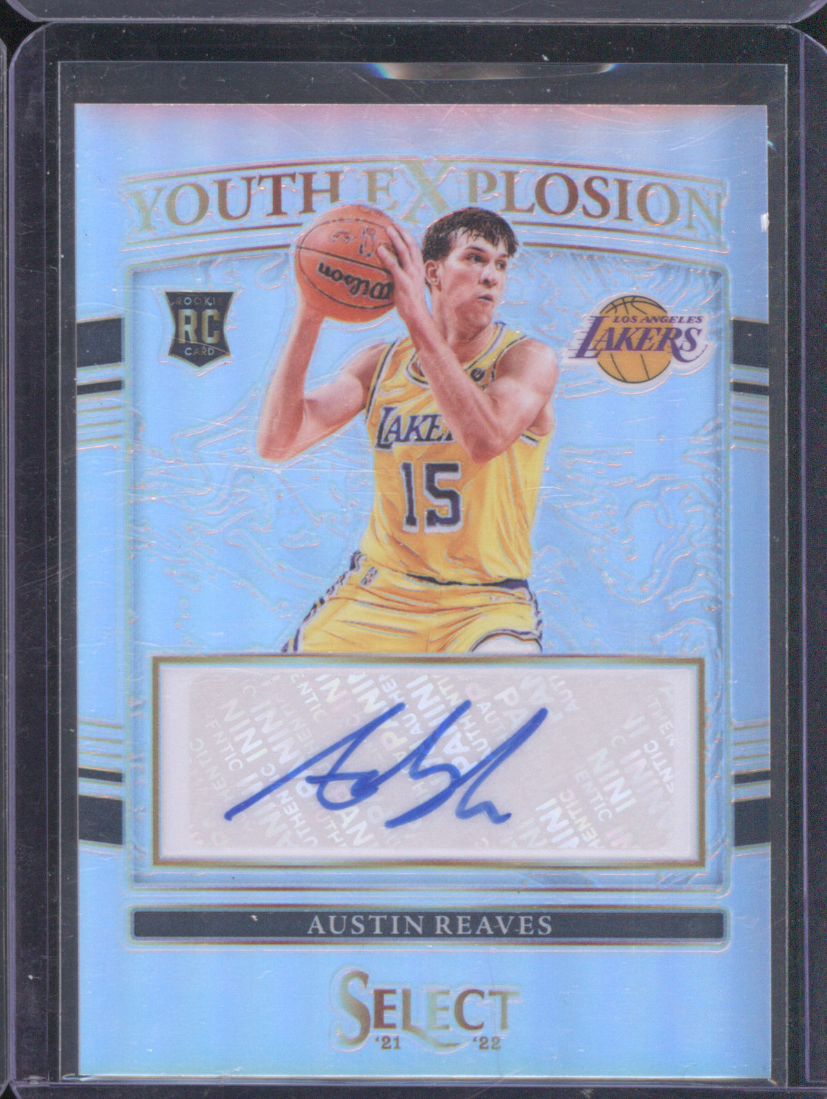 Austin Reaves 2021-22 Panini Select YE-ARV Youth Explosion Silver Prizm RC Auto