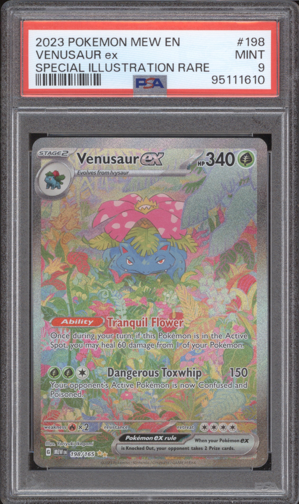 Venusaur ex 2023 Pokemon 151 MEW 198/165 Special Illustration Rare PSA 9