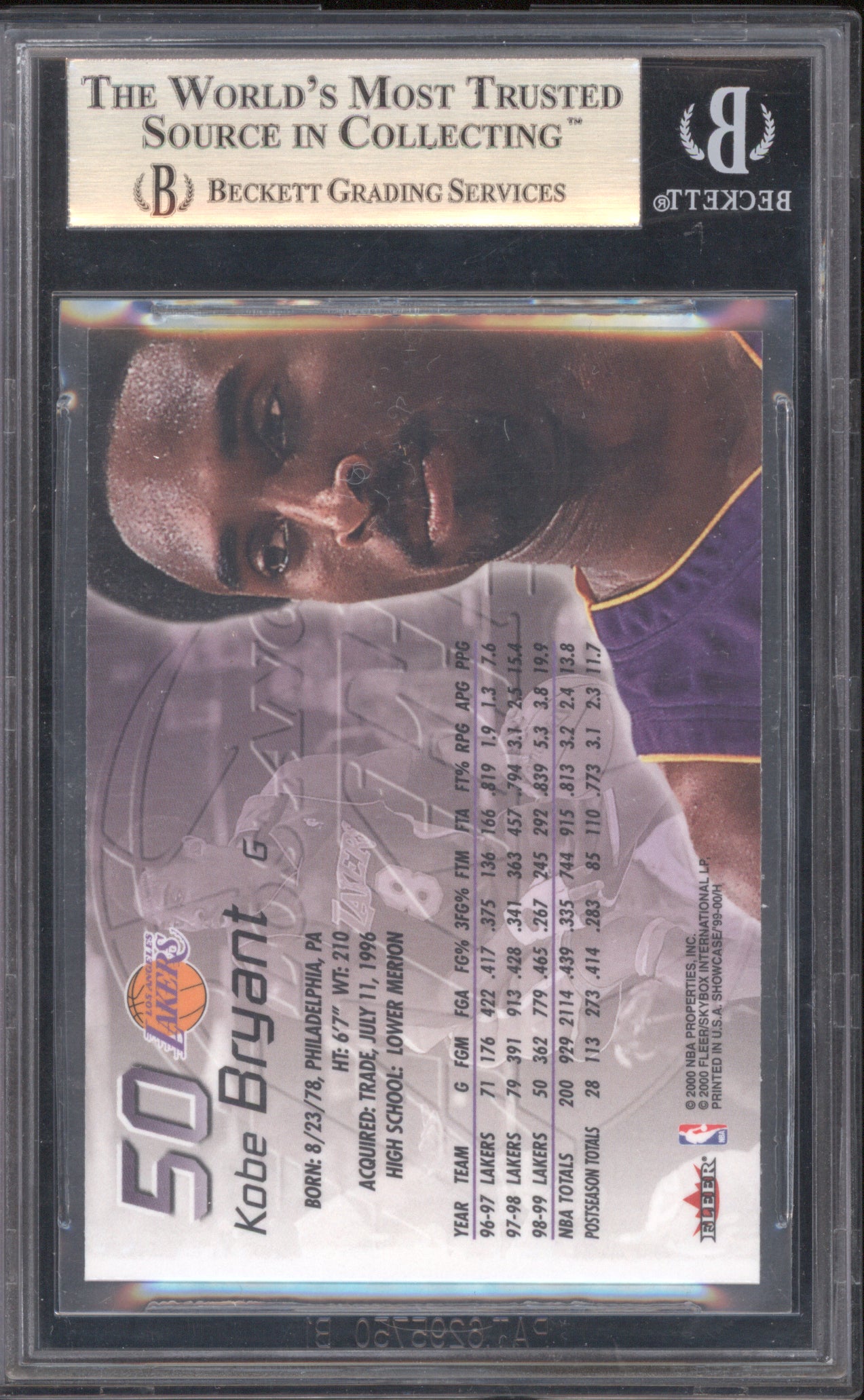 Kobe Bryant 2000 Flair Showcase 50 BGS 9.5