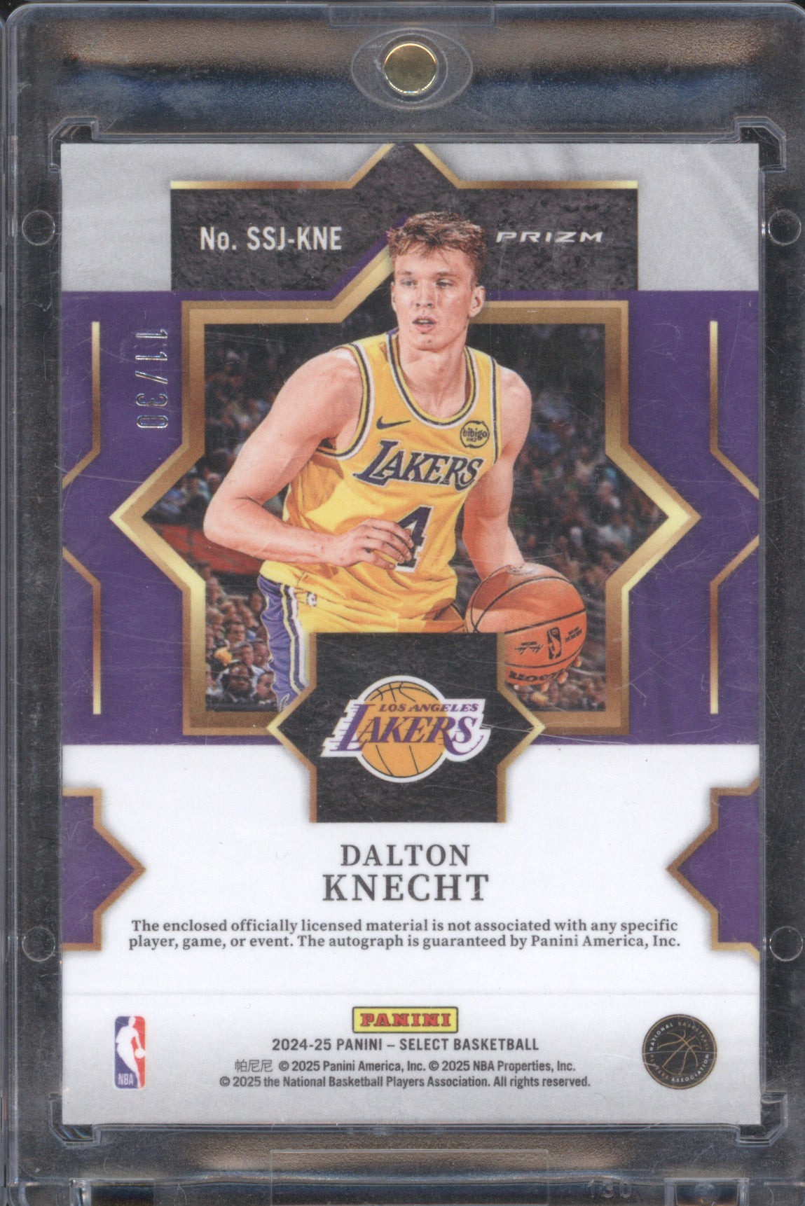 Dalton Knecht 2024 Panini Select Stars Red Wave Patch Auto RC 11/30