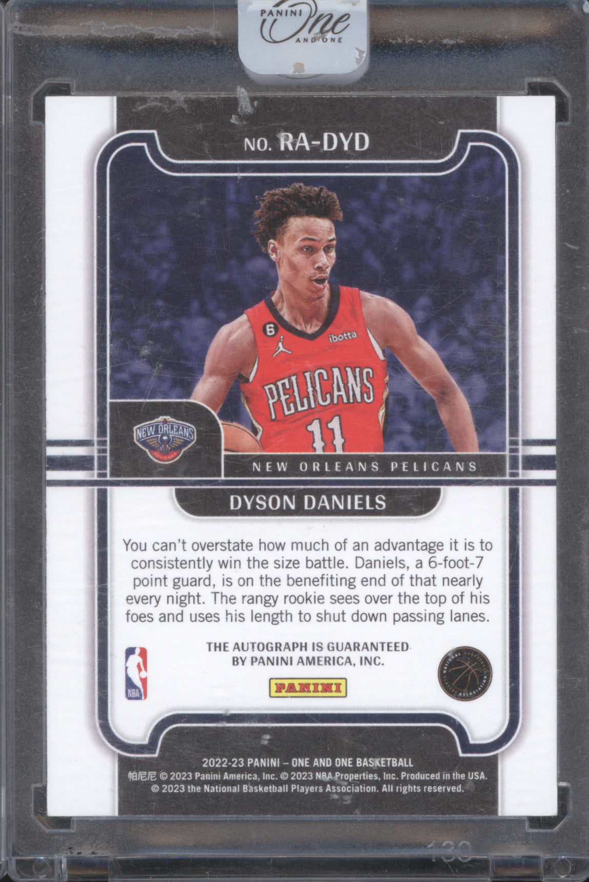 Dyson Daniels 2022 Panini One And One Rookie Auto 1/10 Gold