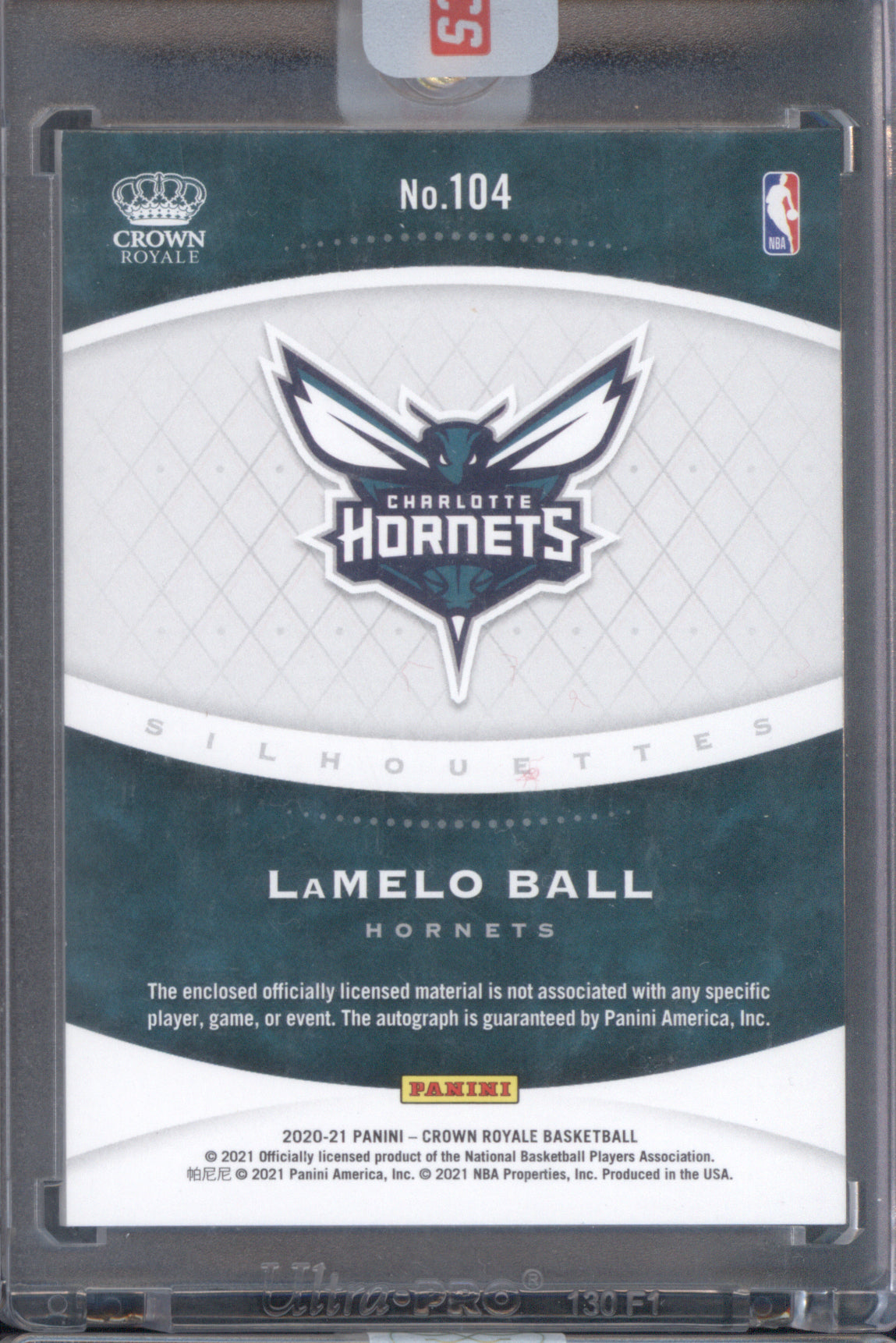 LaMelo Ball 2020-21 Panini Crown Royale 104 Silhouettes Auto /199