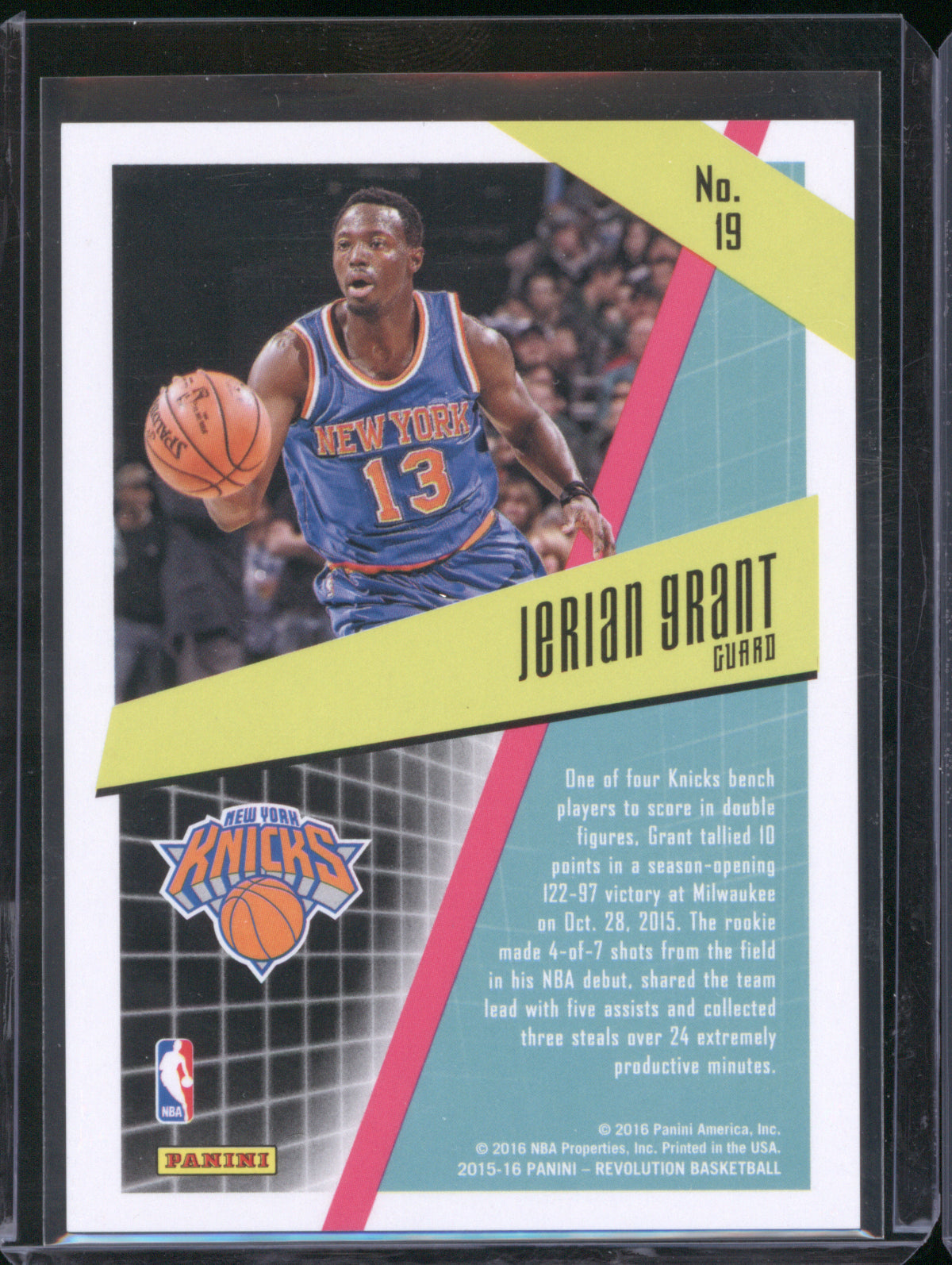 2015 Panini Revolution 19 Jerian Grant Galactic RC