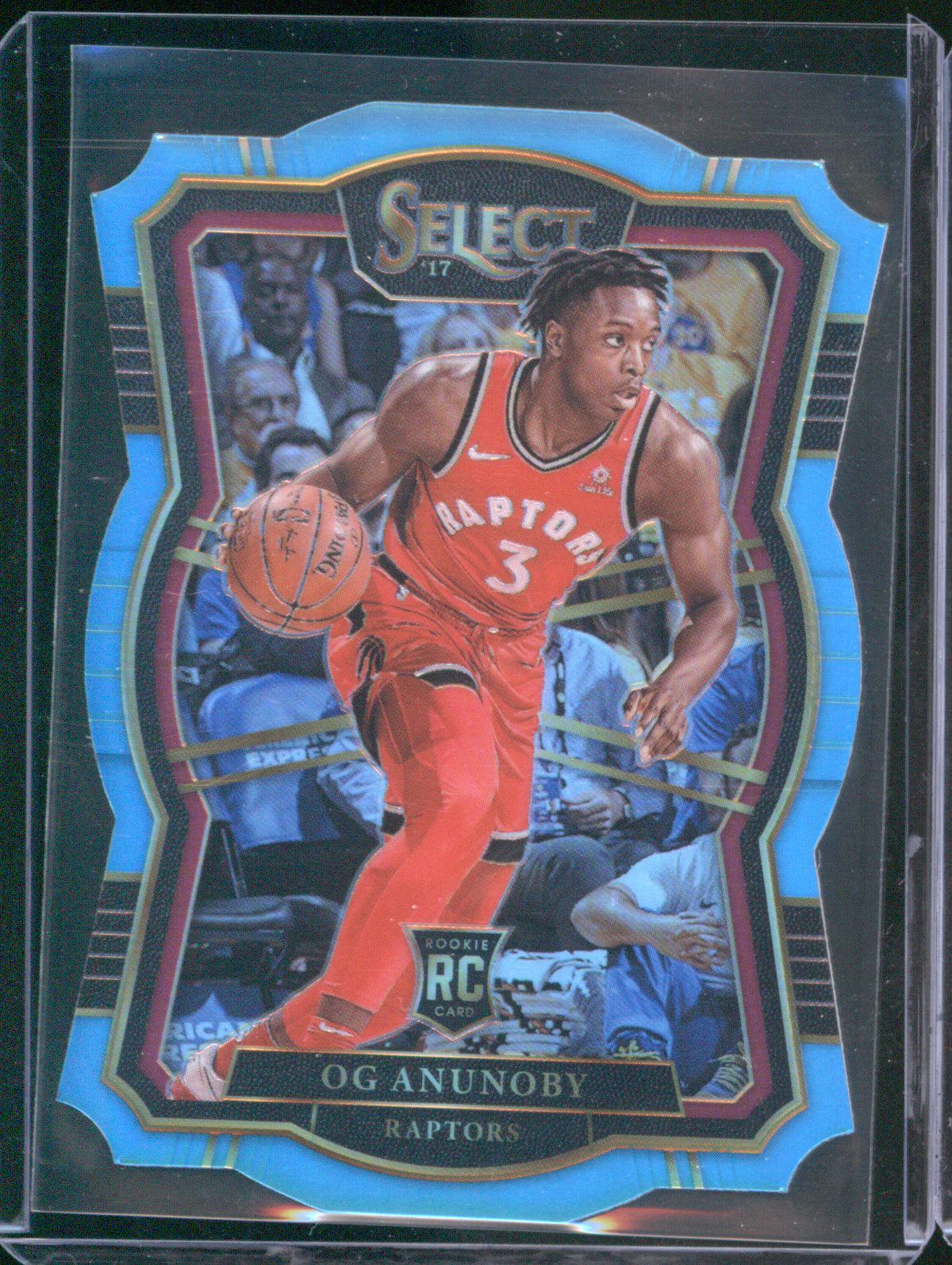 2017 Panini Select Select 134 OG Anunoby Light Blue Premier 016/185 Die-Cut RC
